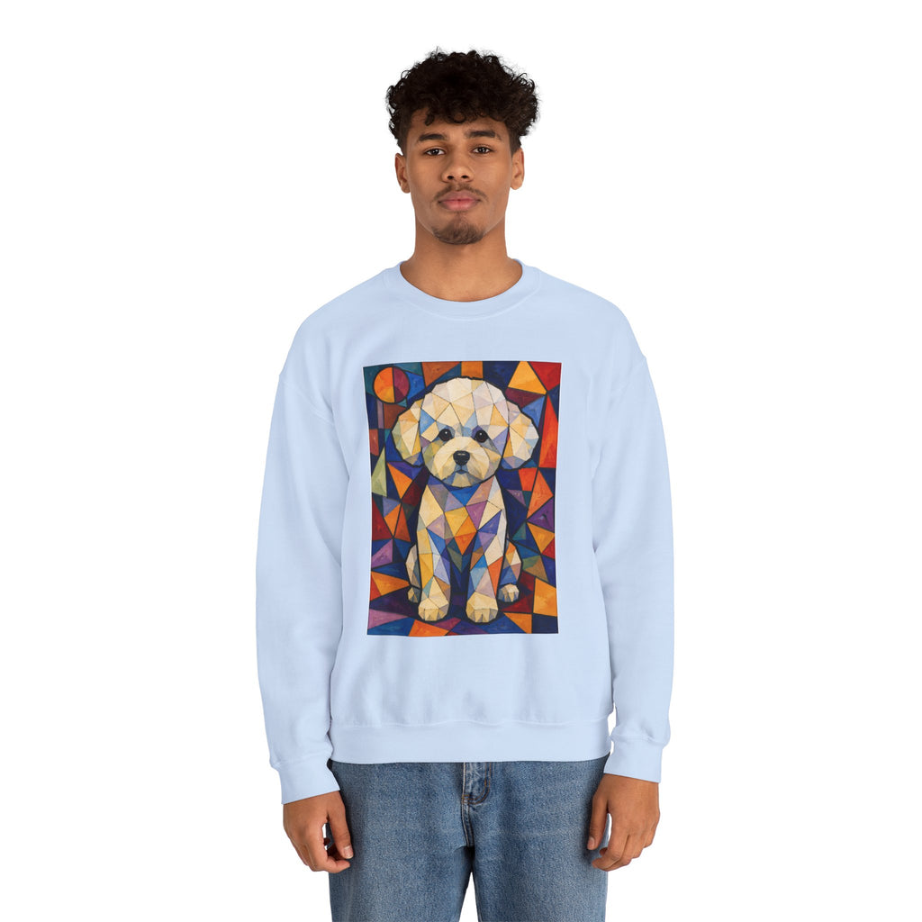 Bichon Frise Sweatshirt | Living Work of Art Collection | Cubist Style
