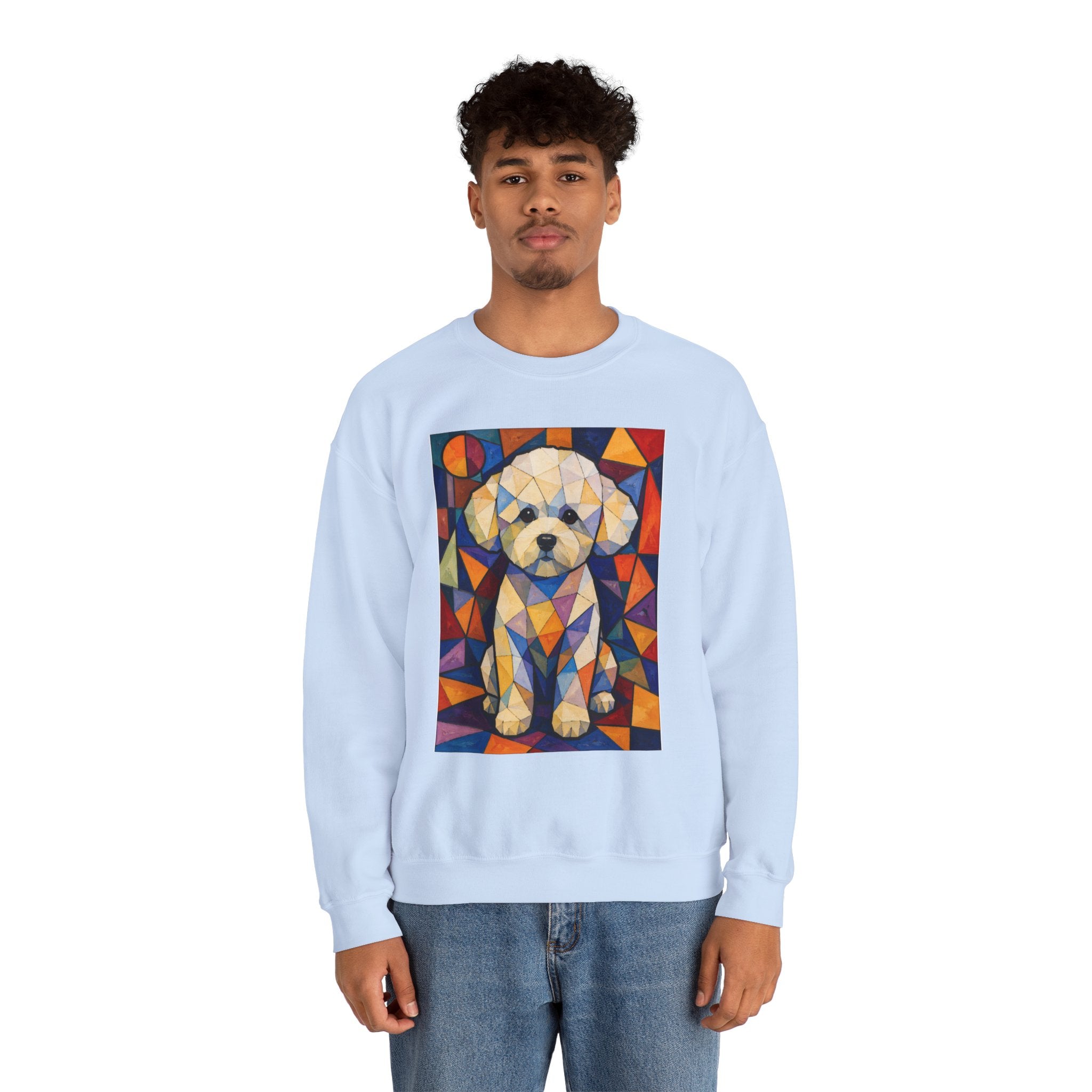 Bichon Frise Sweatshirt | Living Work of Art Collection | Cubist Style