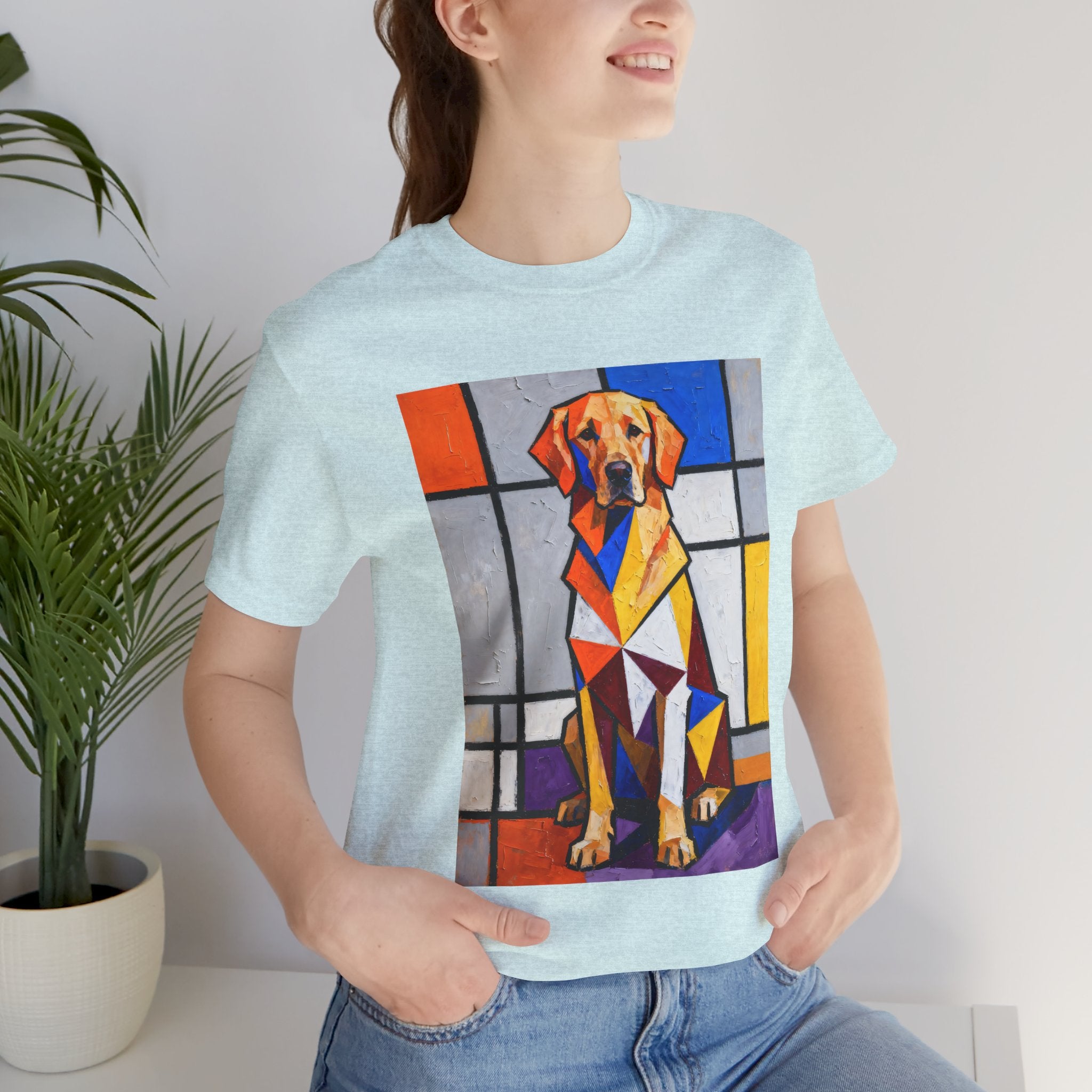 Golden Retriever T Shirt | Living Work of Art Collection | Cubist Style