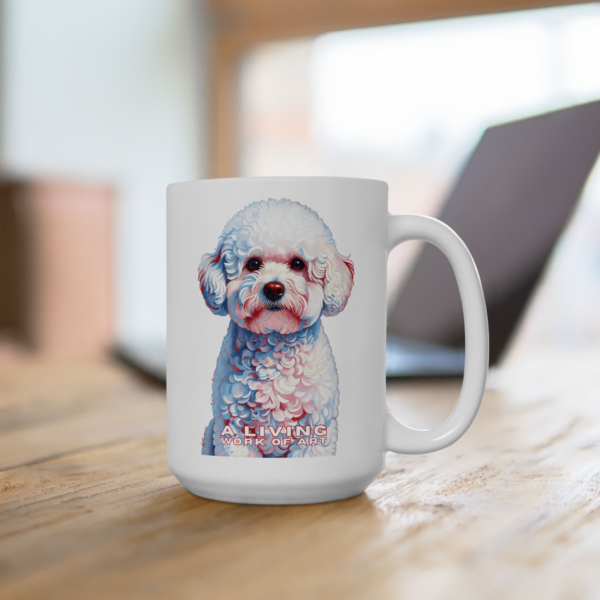 Bichon frise Coffee Mug | Living Work of Art Collection | Pointillism Style