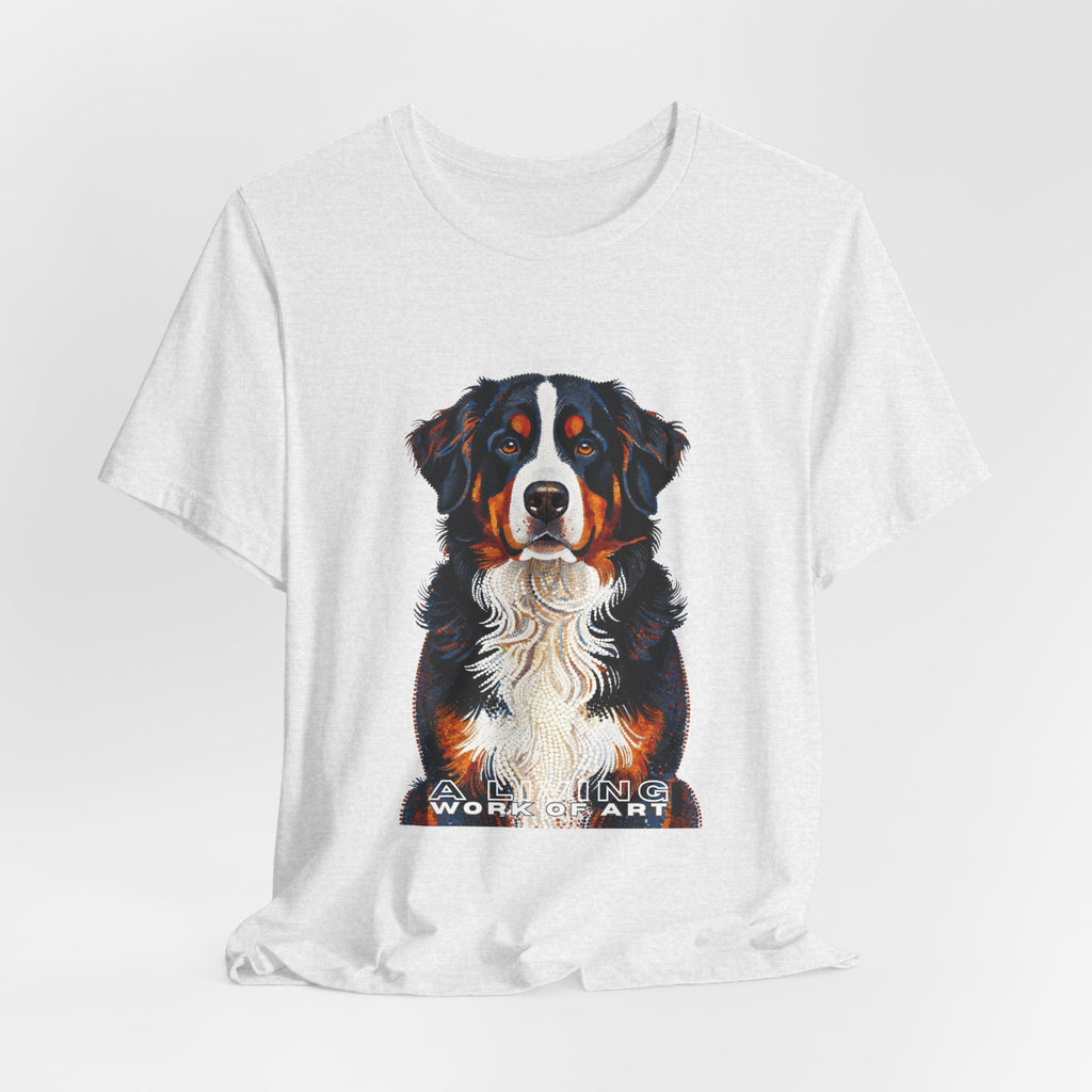 Bernese Mountain Dog T Shirt | Living Work of Art Collection | Pointillism Style
