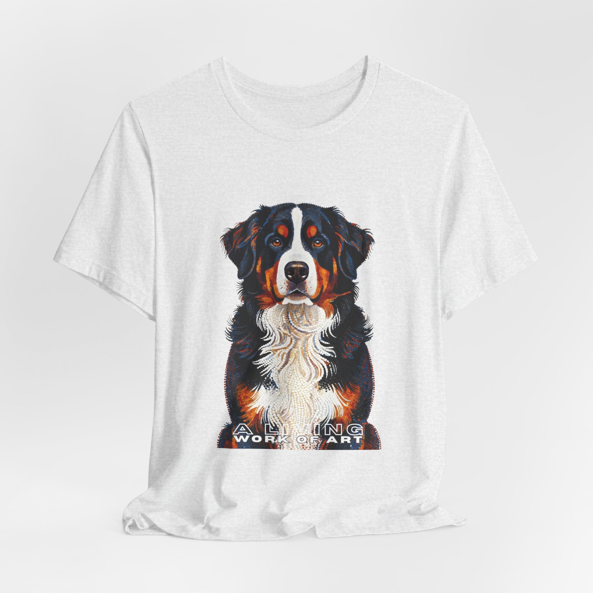 Bernese Mountain Dog T Shirt | Living Work of Art Collection | Pointillism Style