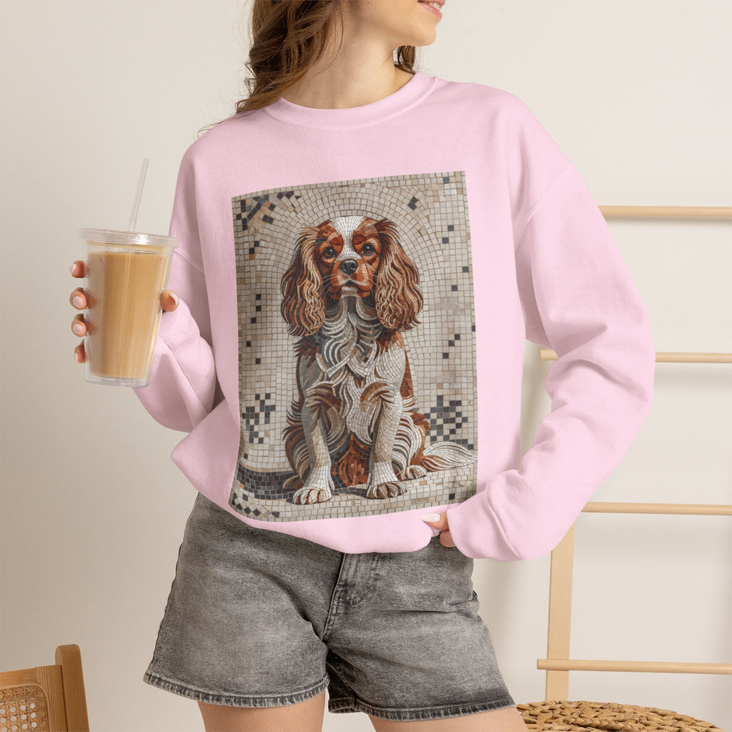 Cavalier King Charles Spaniel Sweatshirt | Living Work of Art Collection | Mosaic Style