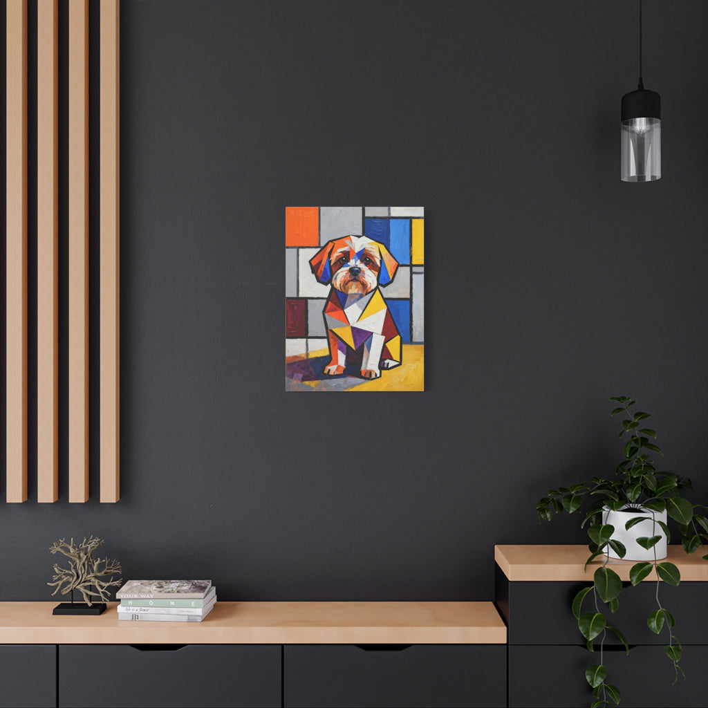Shih-Poo Canvas Wall Art | Living Work of Art Collection | Cubist Style Print
