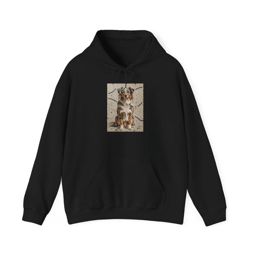 Australian Shepherd Hoodie | Living Work of Art Collection | Mosaic Style