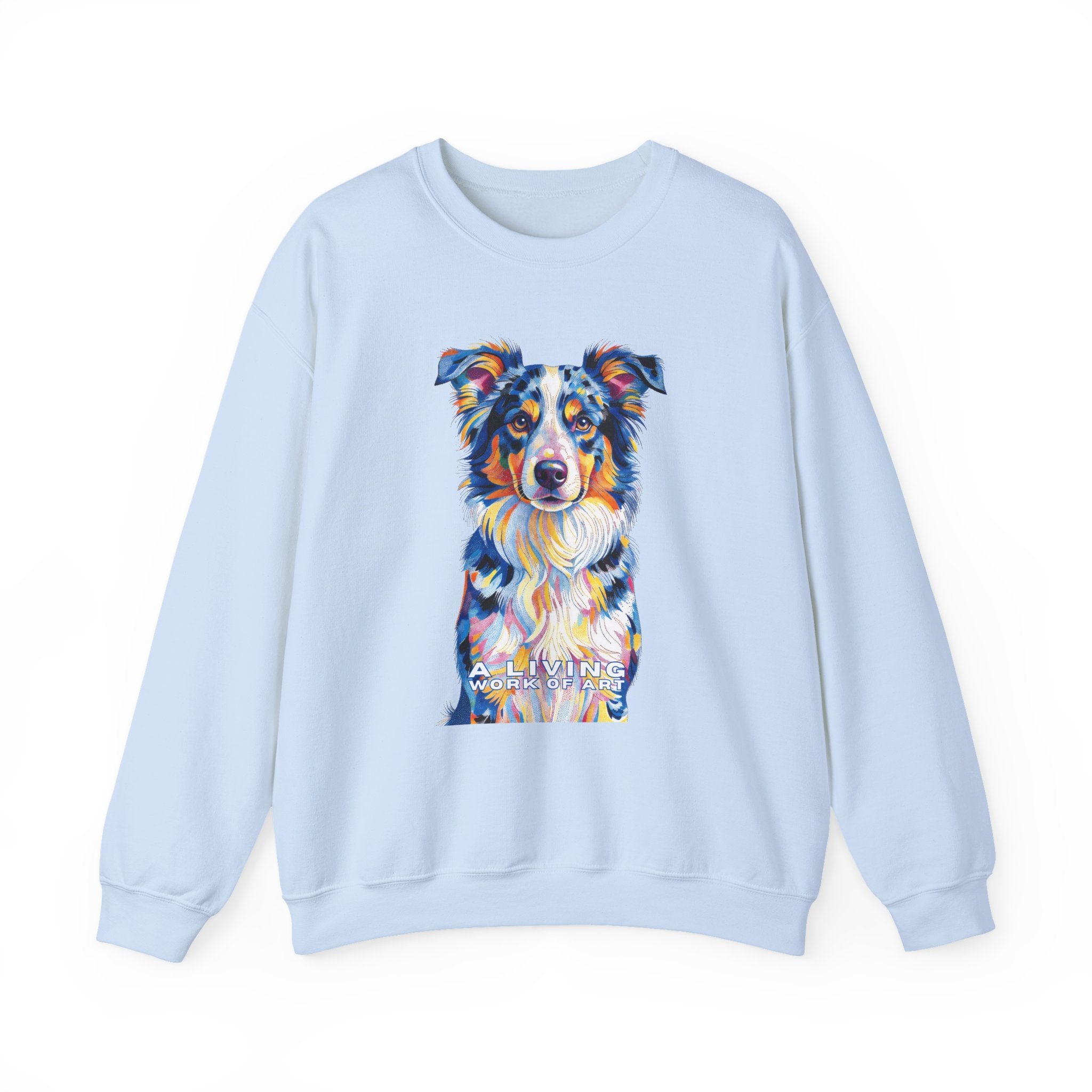 Australian Shepherd Sweatshirt | Living Work of Art Collection | Pointillism Style