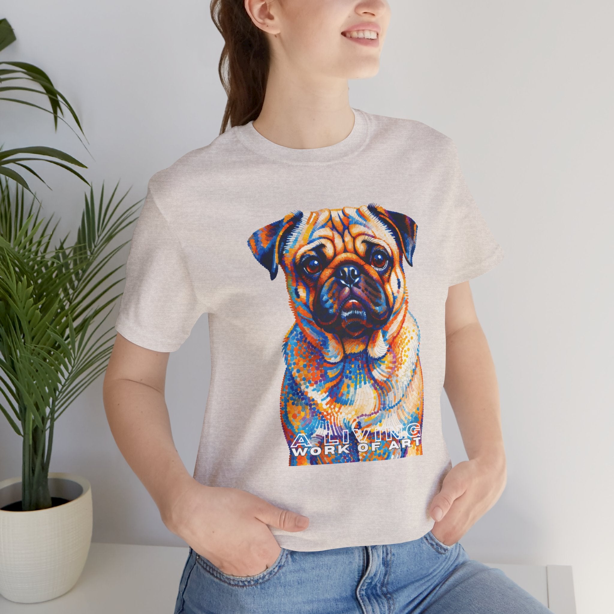 Pug T Shirt | Living Work of Art Collection | Pointillism Style