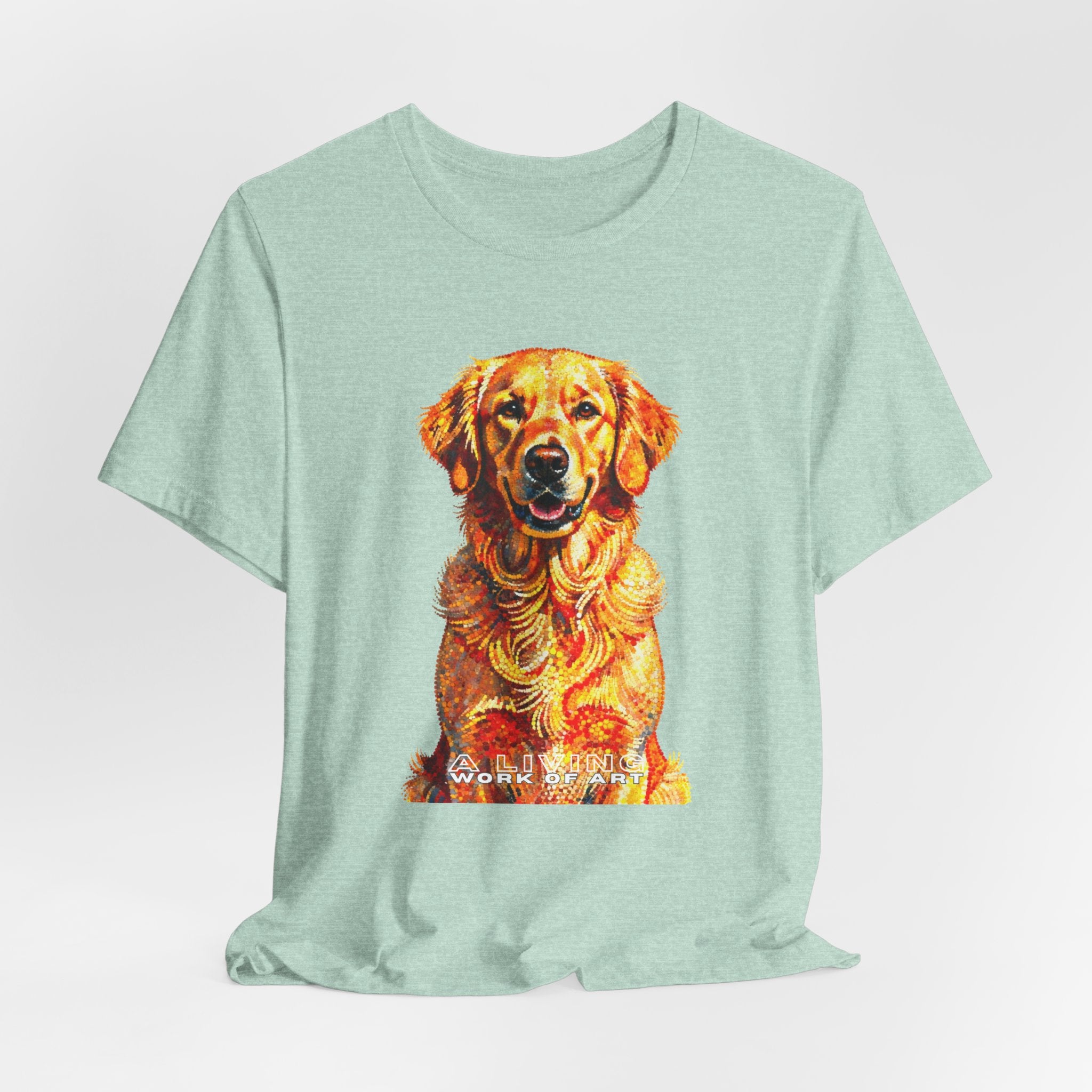 Golden Retriever Pointer T Shirt | Living Work of Art Collection | Pointillism Style