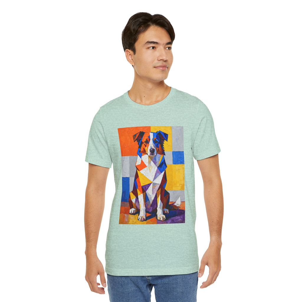 Australian Shepherd T Shirt | Living Work of Art Collection | Cubist Style
