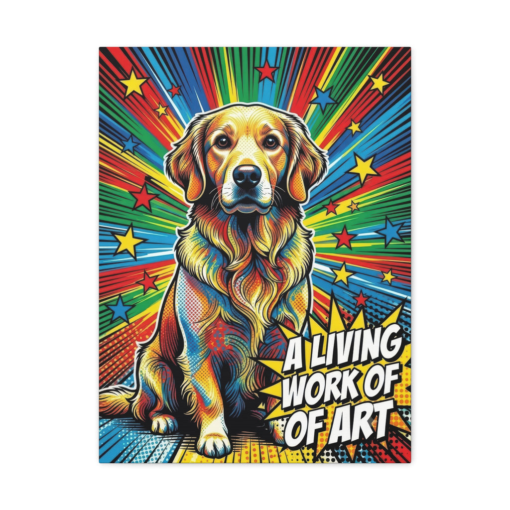 Golden Retriever Canvas Wall Art | Living Work of Art Collection | Pop Art Print