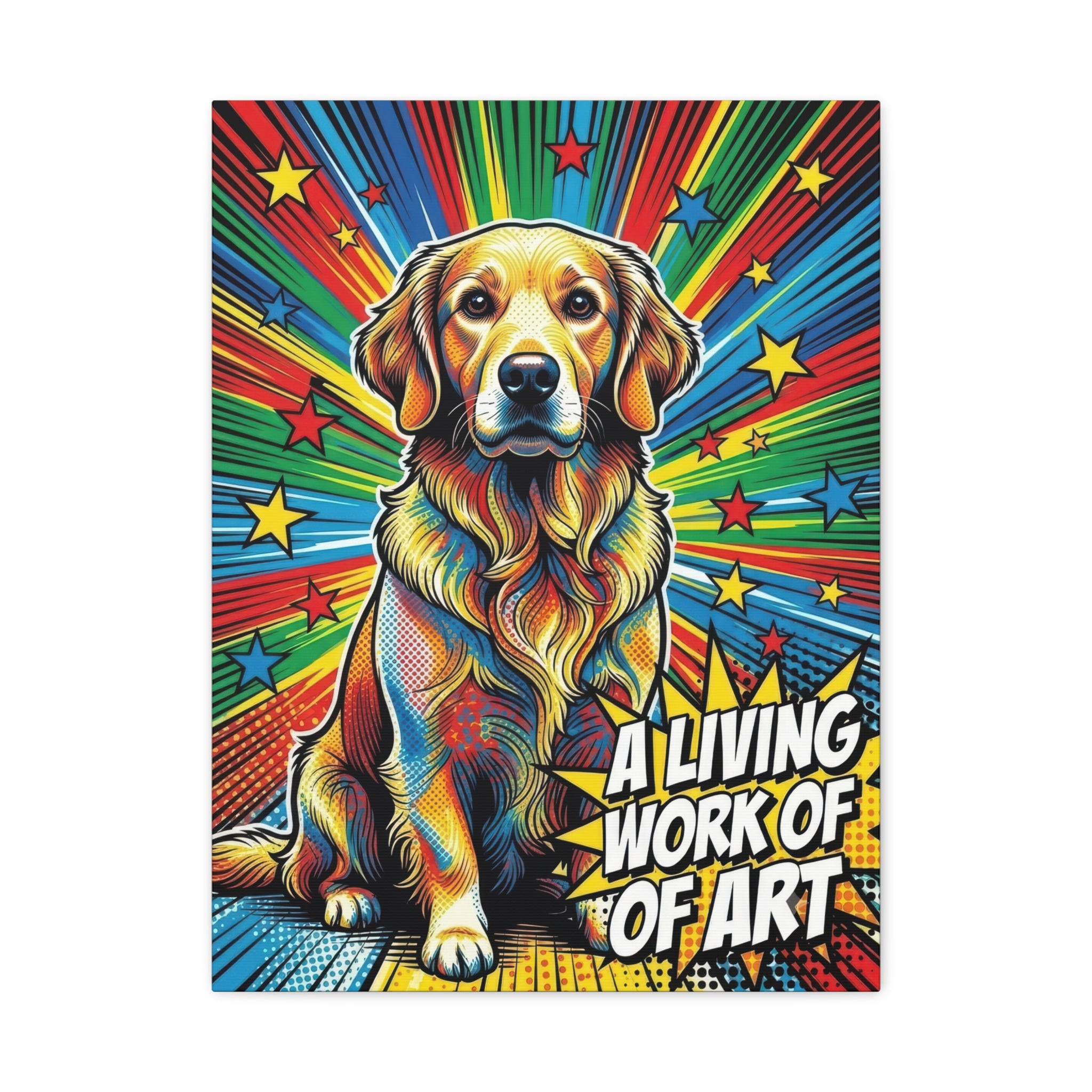 Golden Retriever Canvas Wall Art | Living Work of Art Collection | Pop Art Print