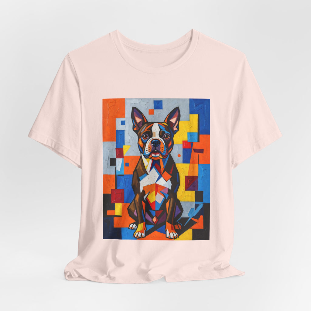 Boston Terrier T Shirt | Living Work of Art Collection | Cubist Style