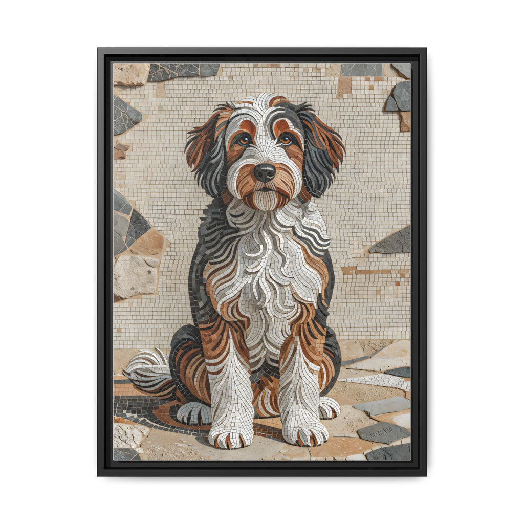 Bernedoodle Canvas Wall Art | Living Work of Art Collection | Mosaic Style Print