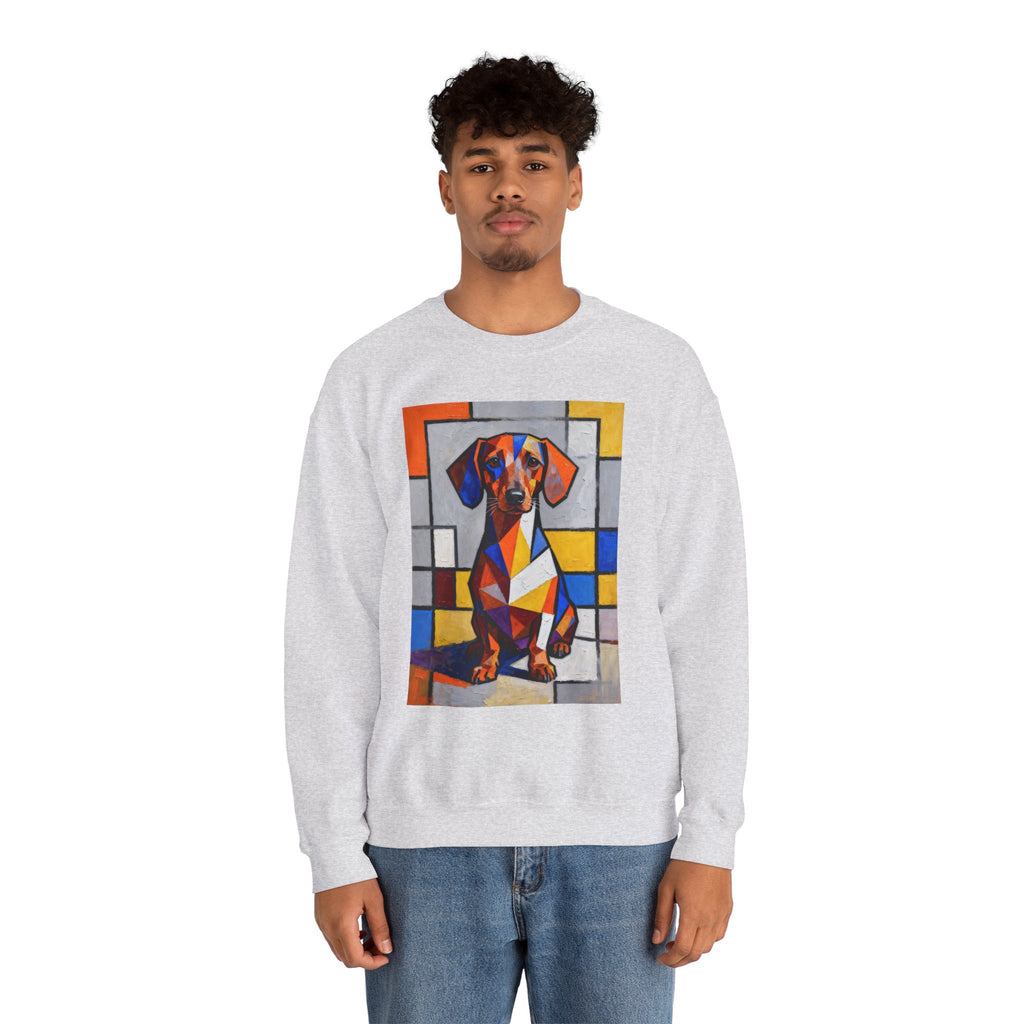 Dachshund Sweatshirt | Living Work of Art Collection | Cubist Style