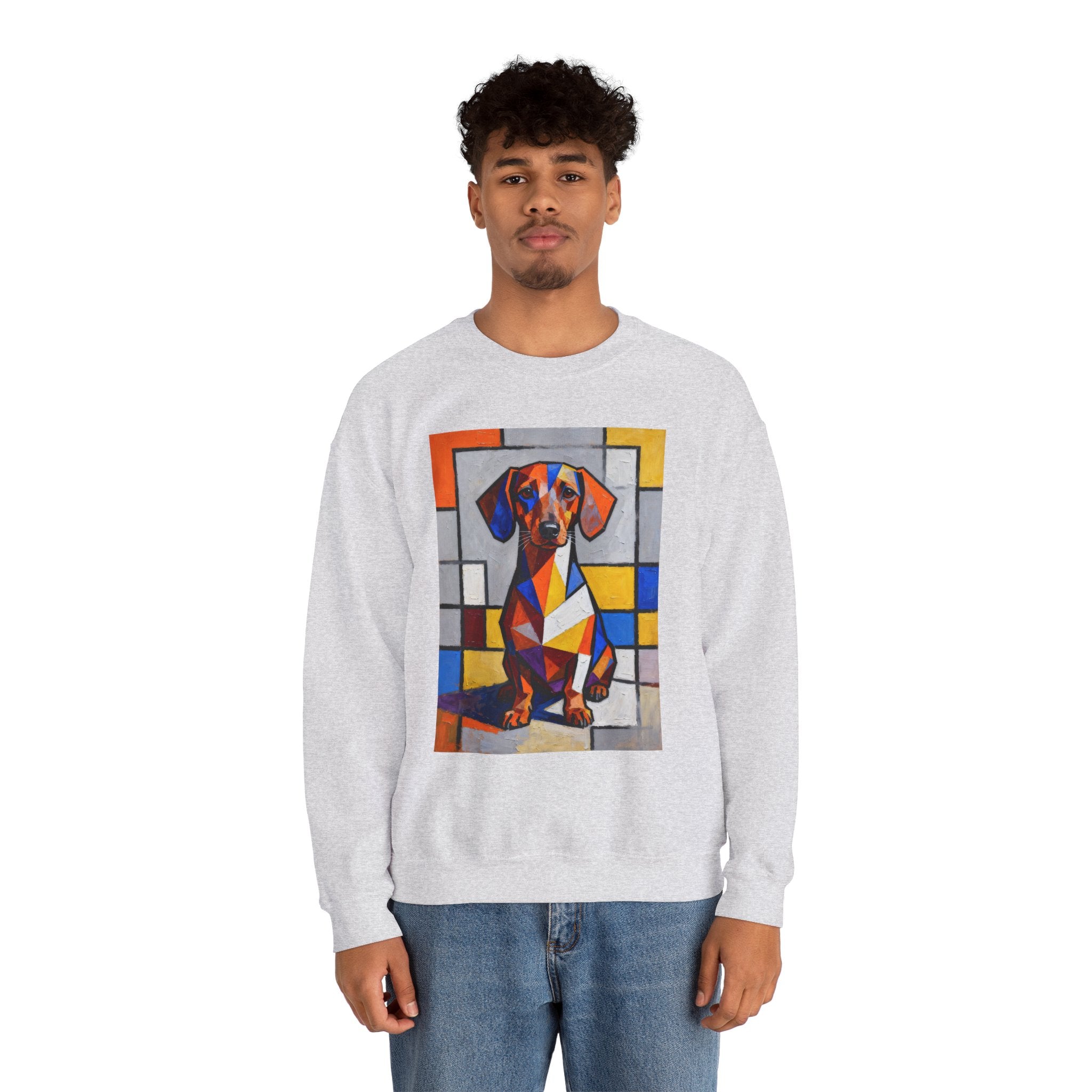 Dachshund Sweatshirt | Living Work of Art Collection | Cubist Style