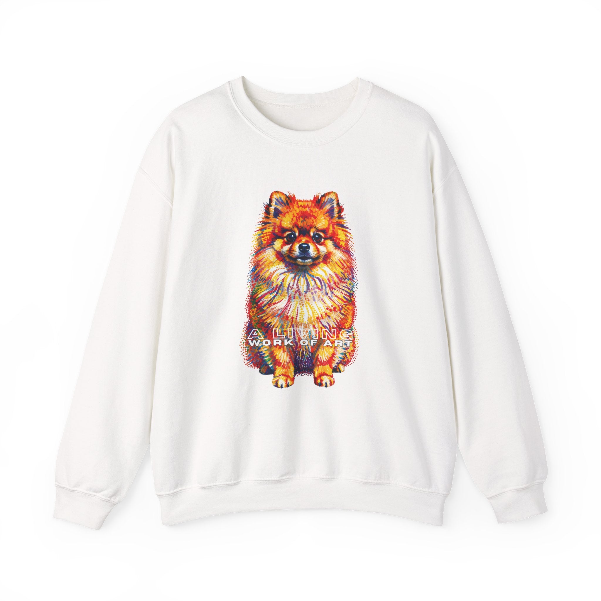 Pomeranian Sweatshirt | Living Work of Art Collection | Pointillism Style