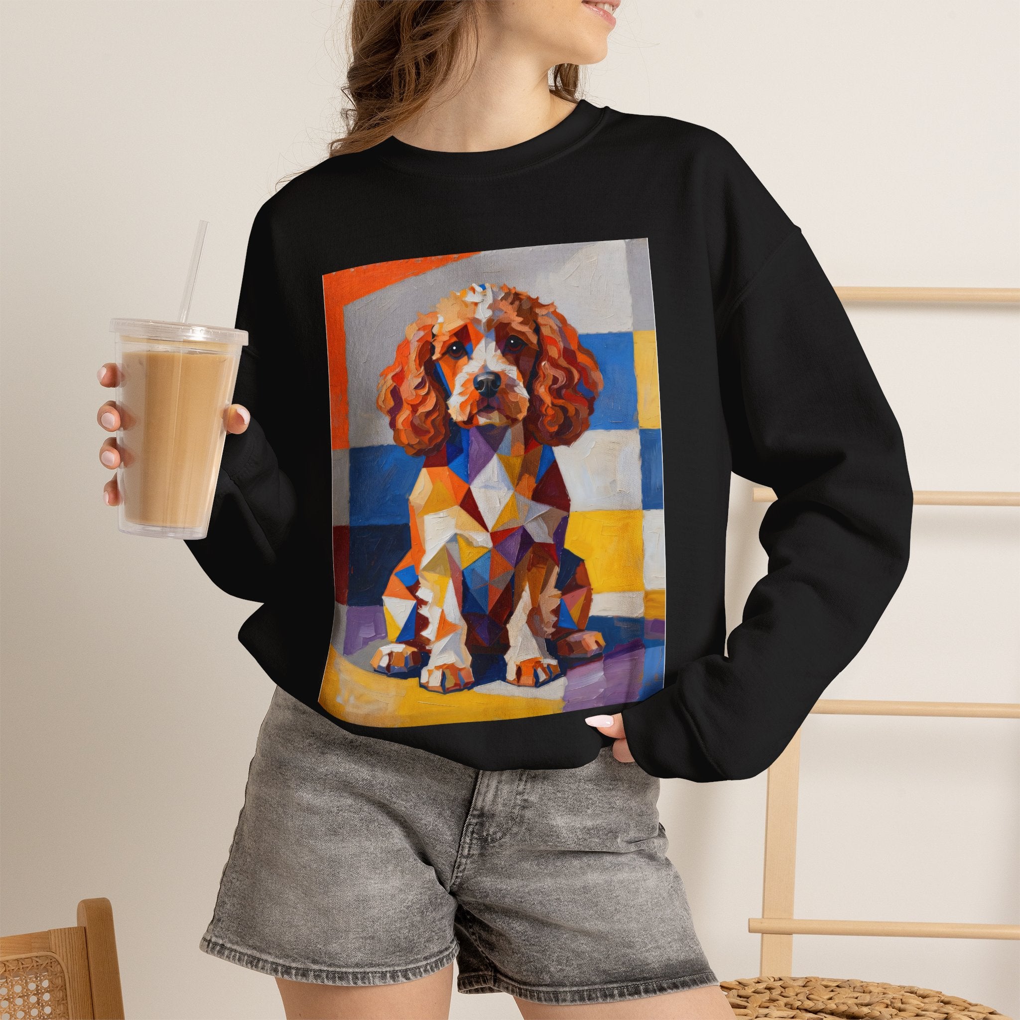 Cavapoo Sweatshirt | Living Work of Art Collection | Cubist Style