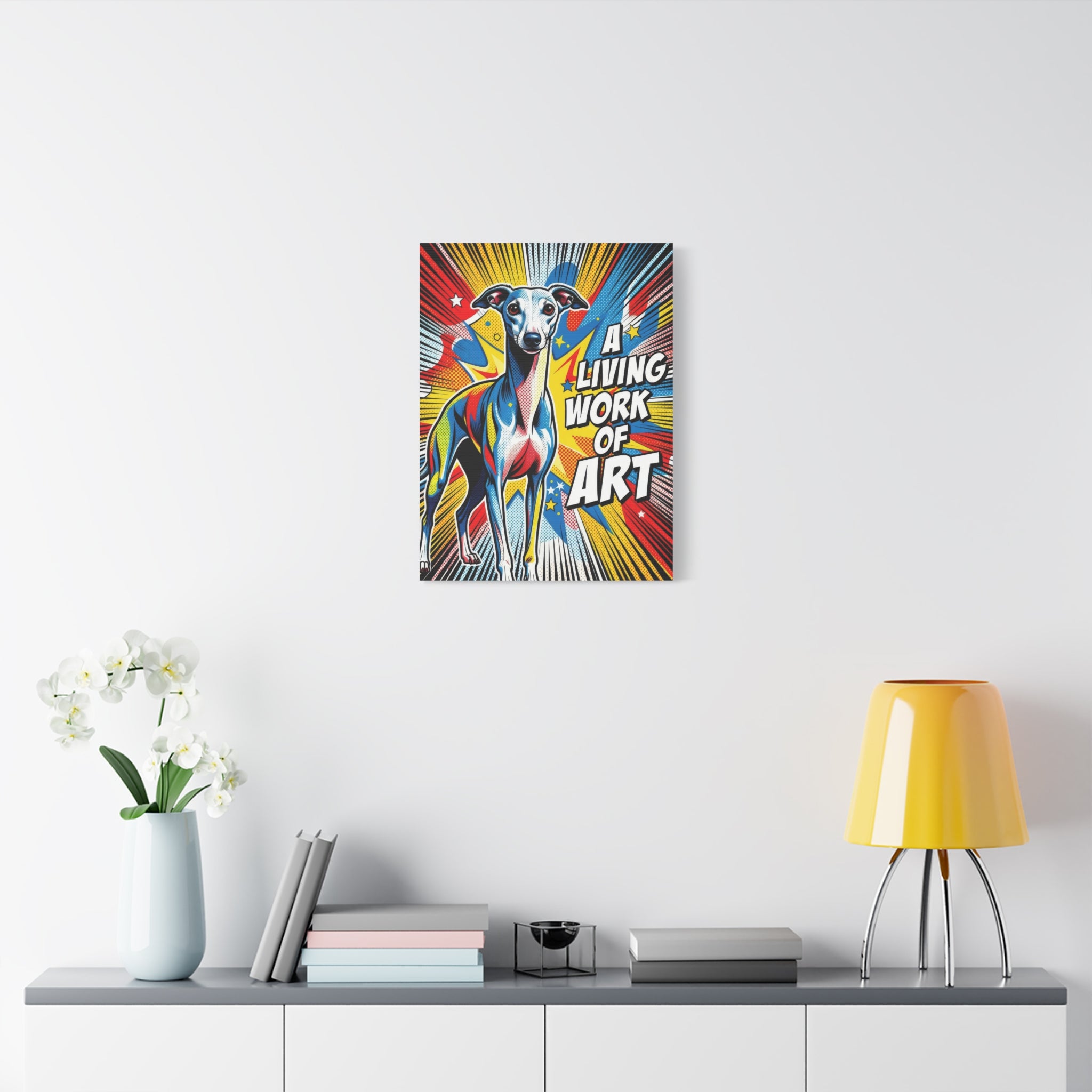 Italian Greyhound Canvas Wall Art | Living Work of Art Collection | Pop Art Print