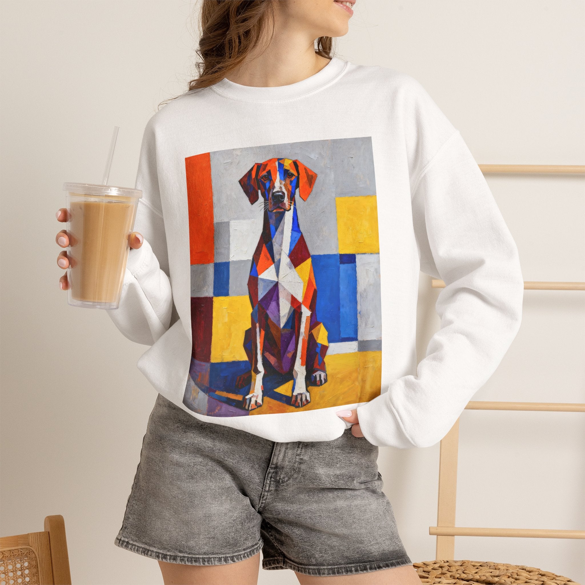 German Shorthaired Pointer Sweatshirt | Living Work of Art Collection | Cubist Style