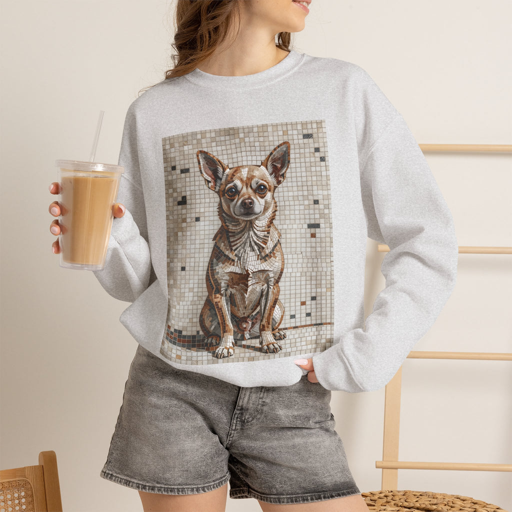 Chihuahua Sweatshirt | Living Work of Art Collection | Mosaic Style