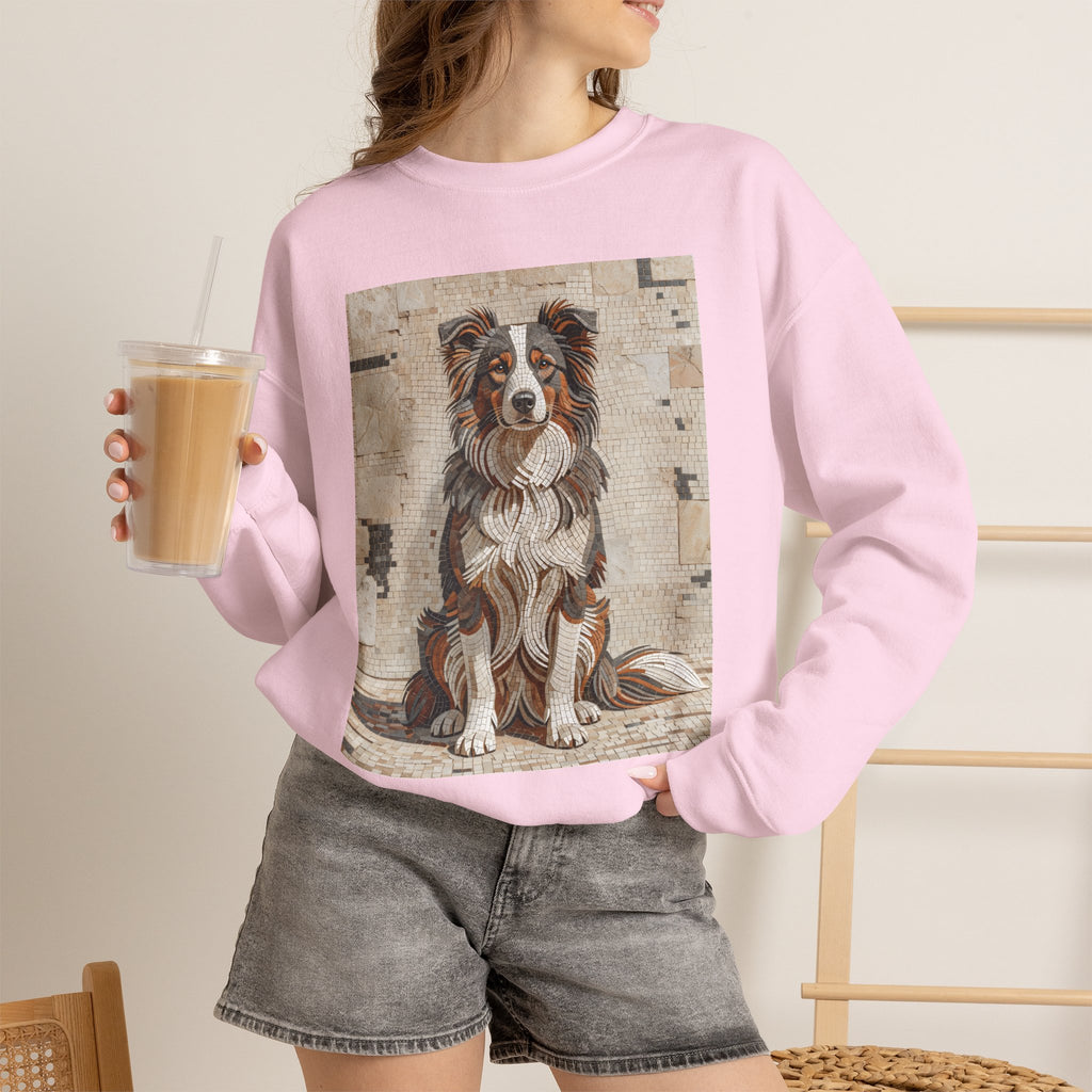 Border Collie Sweatshirt | Living Work of Art Collection | Mosaic Style