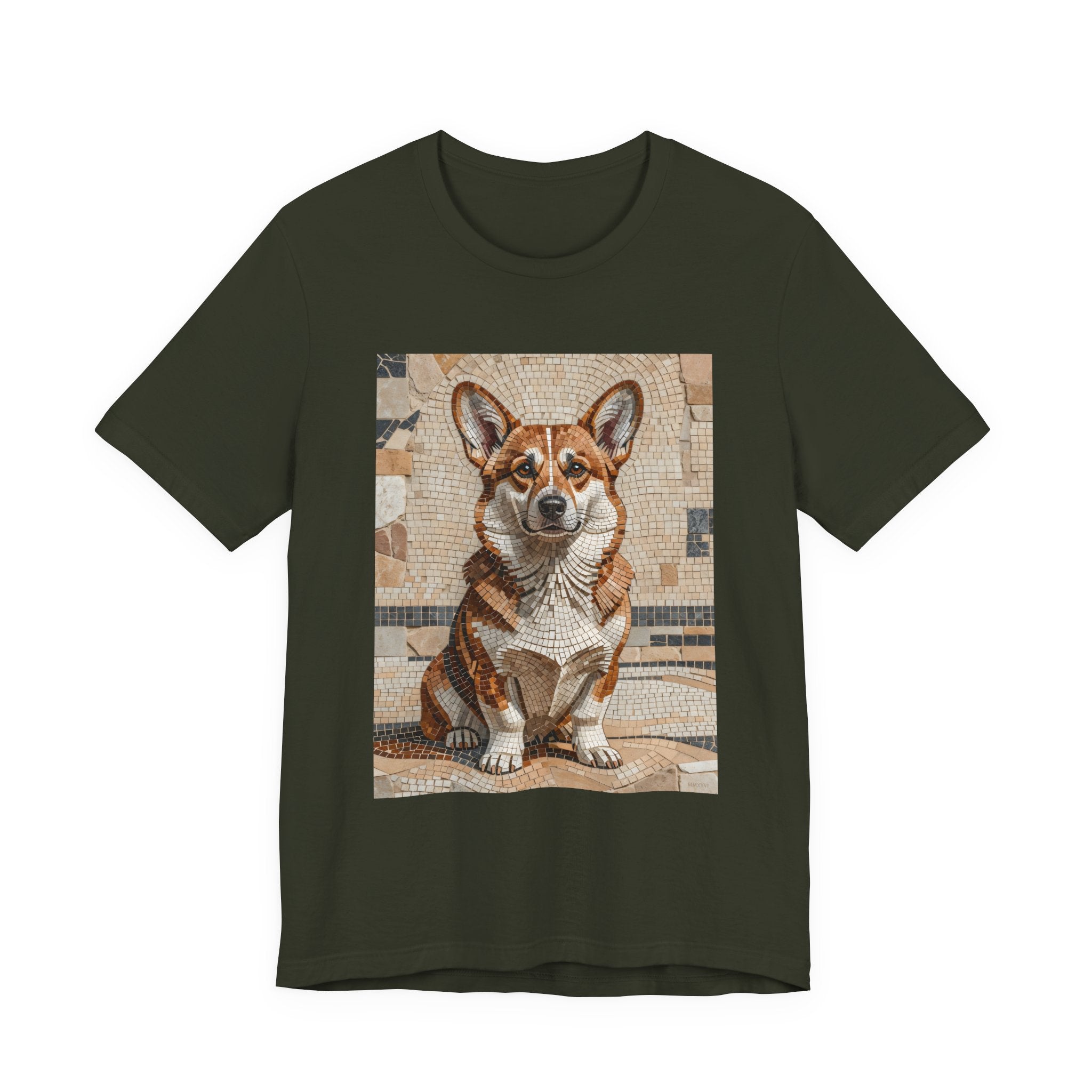 Corgi T Shirt | Living Work of Art Collection | Mosaic Style