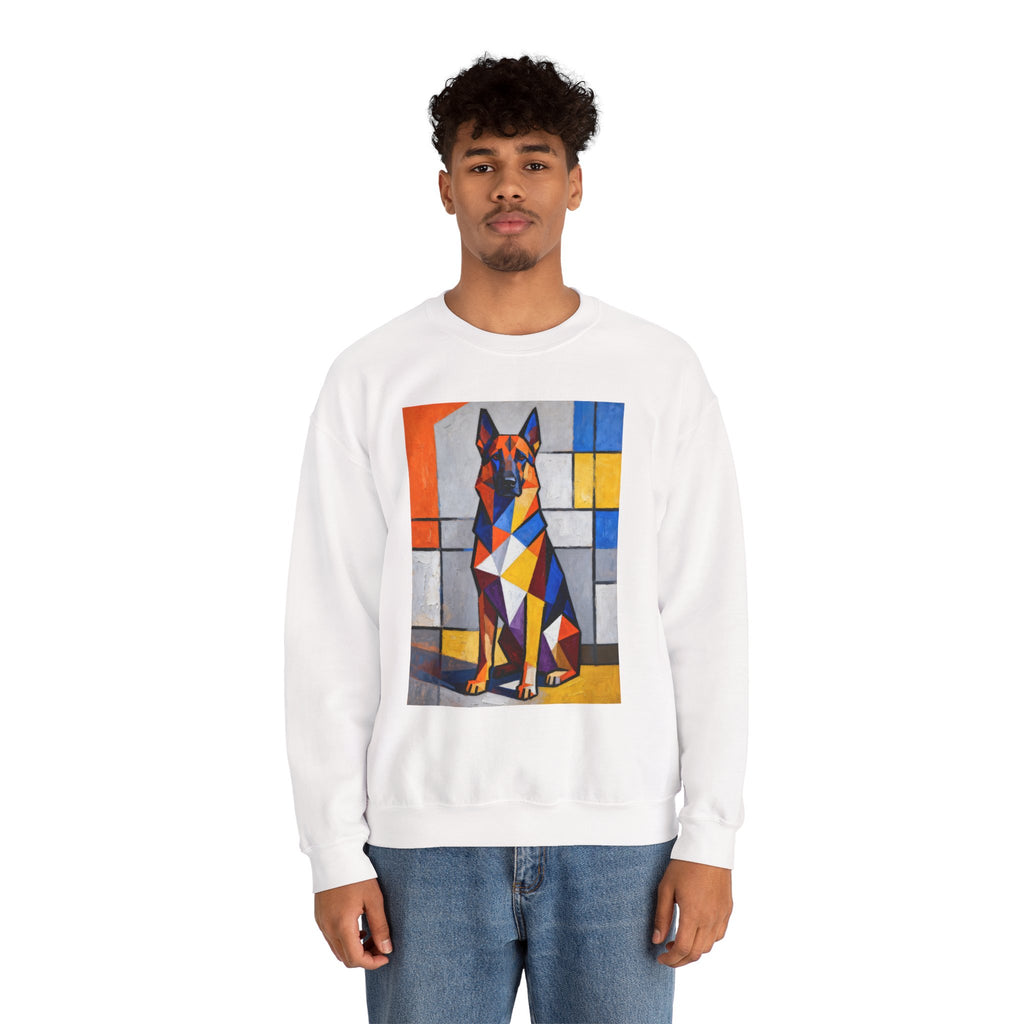 German Shepherd Sweatshirt | Living Work of Art Collection | Cubist Style