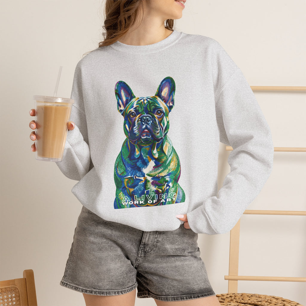 French Bulldog Sweatshirt | Living Work of Art Collection | Pointillism Style