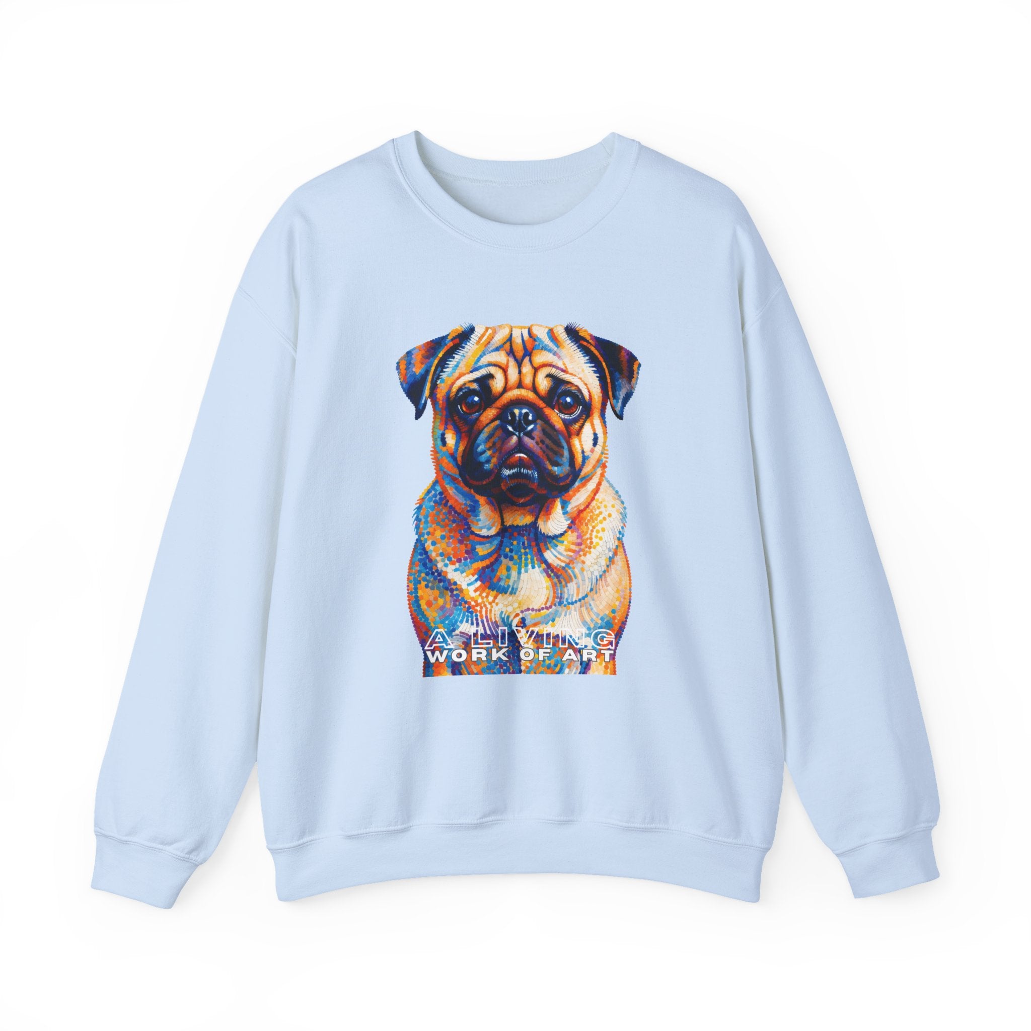 Pug Sweatshirt | Living Work of Art Collection | Pointillism Style