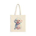 Bichon Frise Tote Bag | Living Work of Art Collection | Pointillism Style