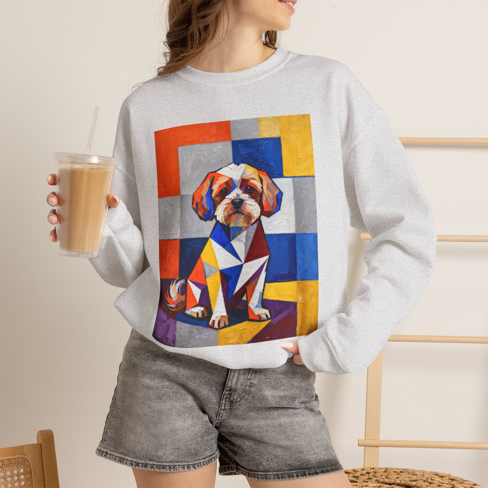 Maltipoo Sweatshirt | Living Work of Art Collection | Cubist Style