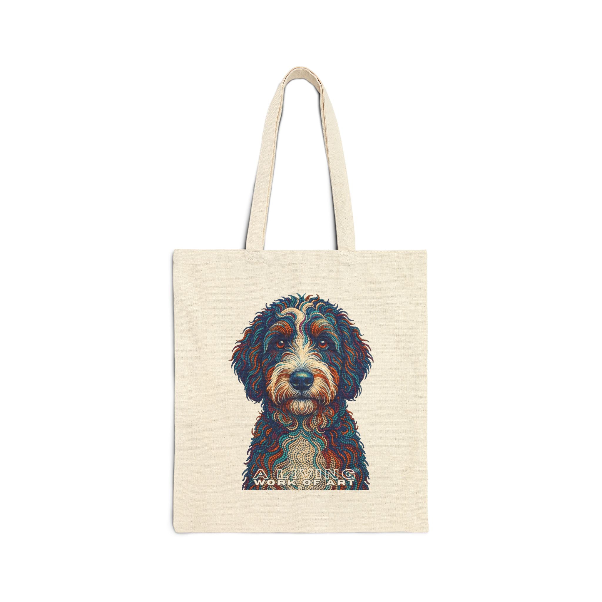 Bernedoodle Tote Bag | Living Work of Art Collection | Pointillism Style