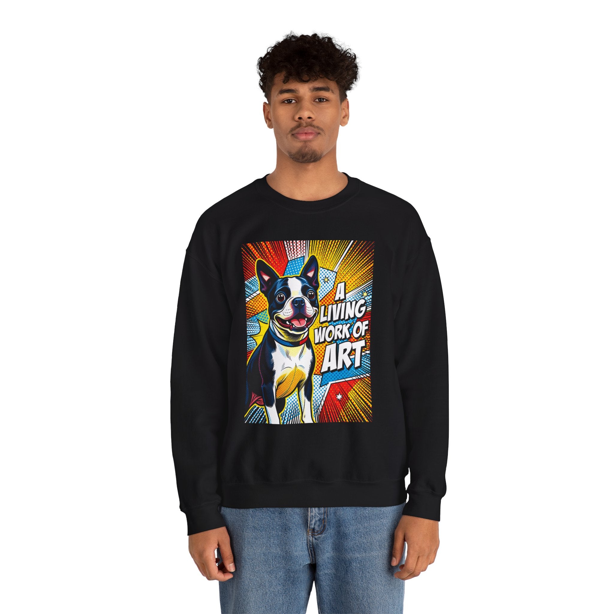 Boston Terrier Sweatshirt | Living Work of Art Collection | Pop Art