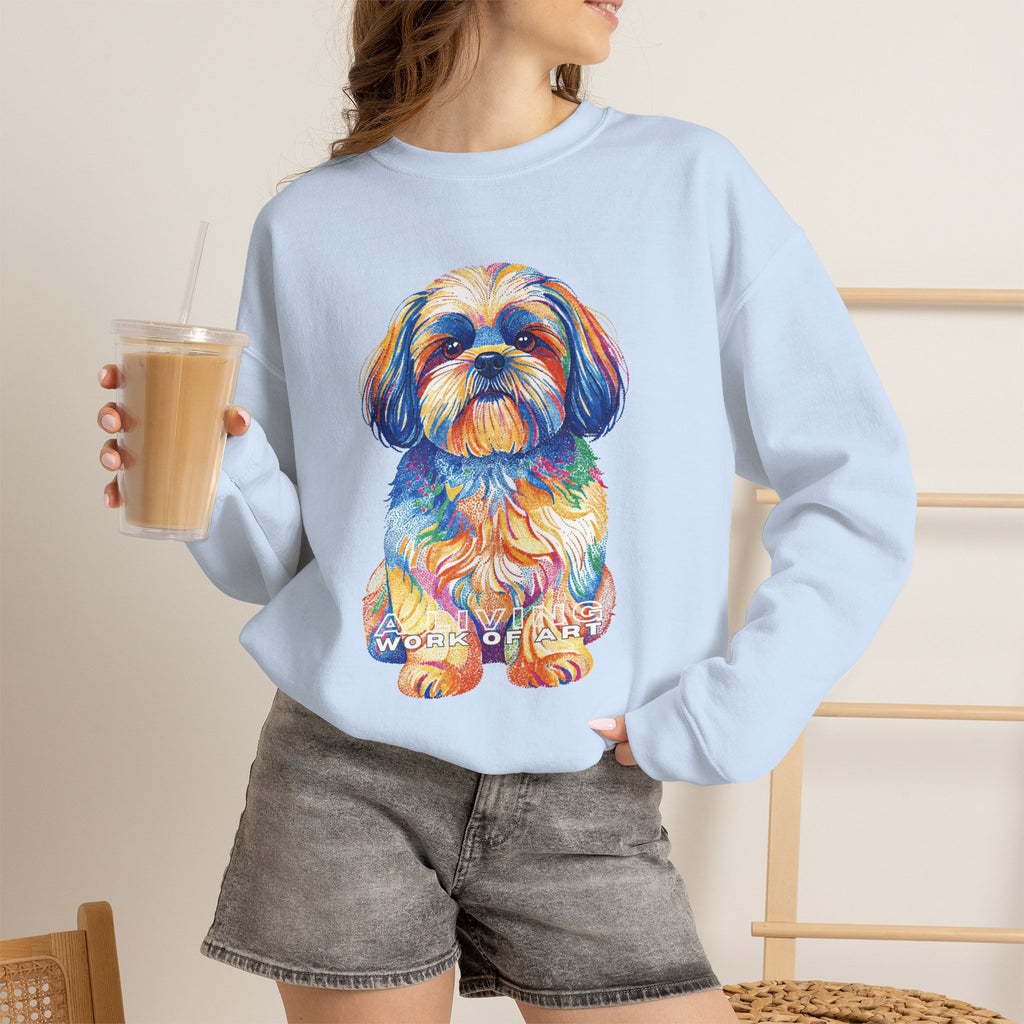 Shih Tzu Sweatshirt | Living Work of Art Collection | Pointillism Style