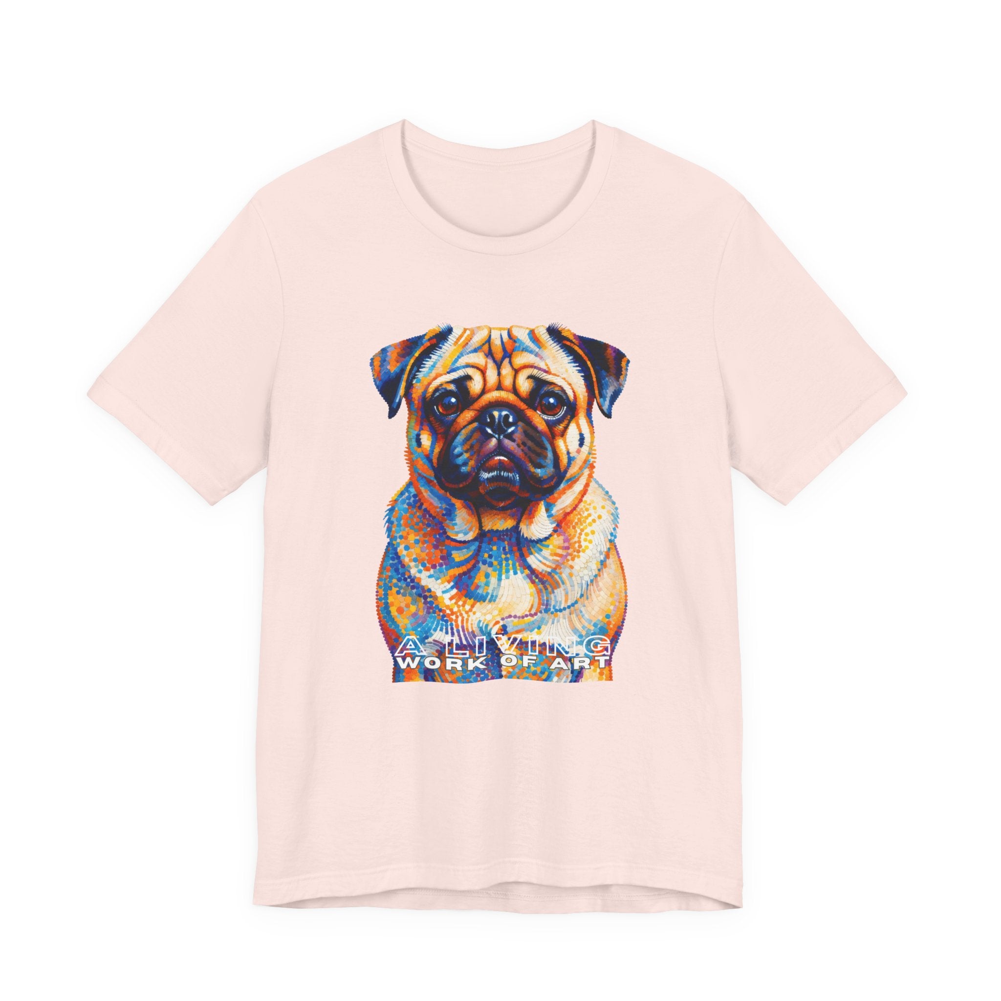 Pug T Shirt | Living Work of Art Collection | Pointillism Style