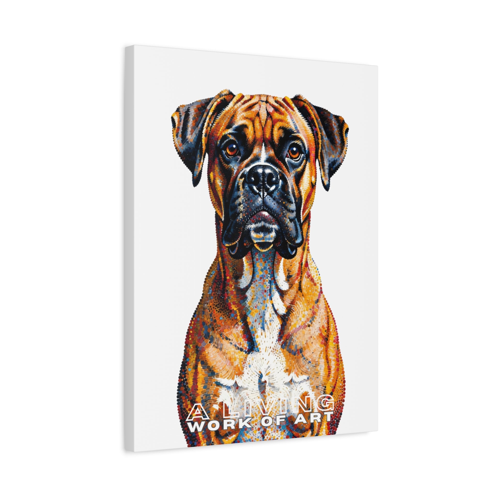 Boxer Canvas Wall Art | Living Work of Art Collection | Pointillism Style Print