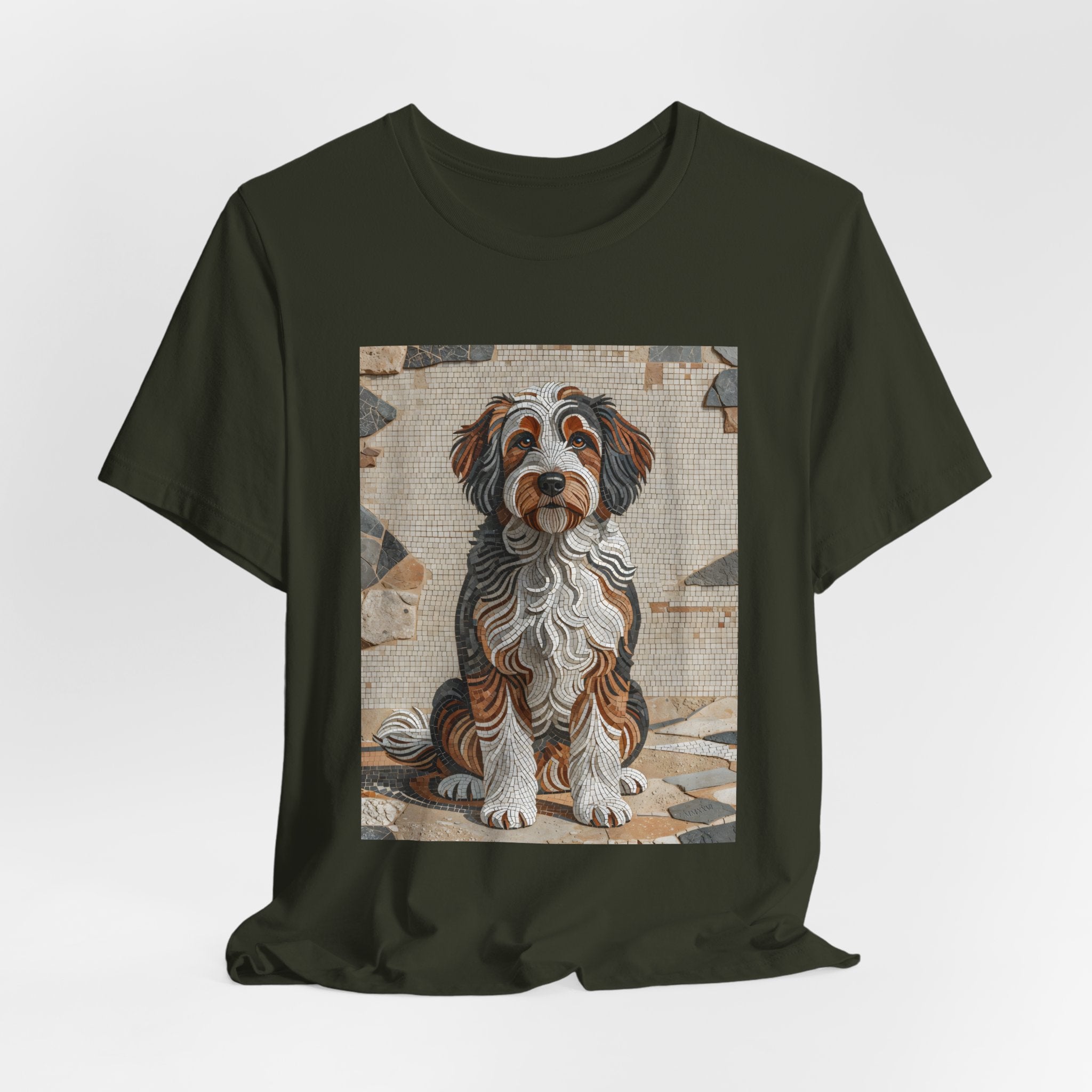 Bernedoodle T Shirt | Living Work of Art Collection | Mosaic Style