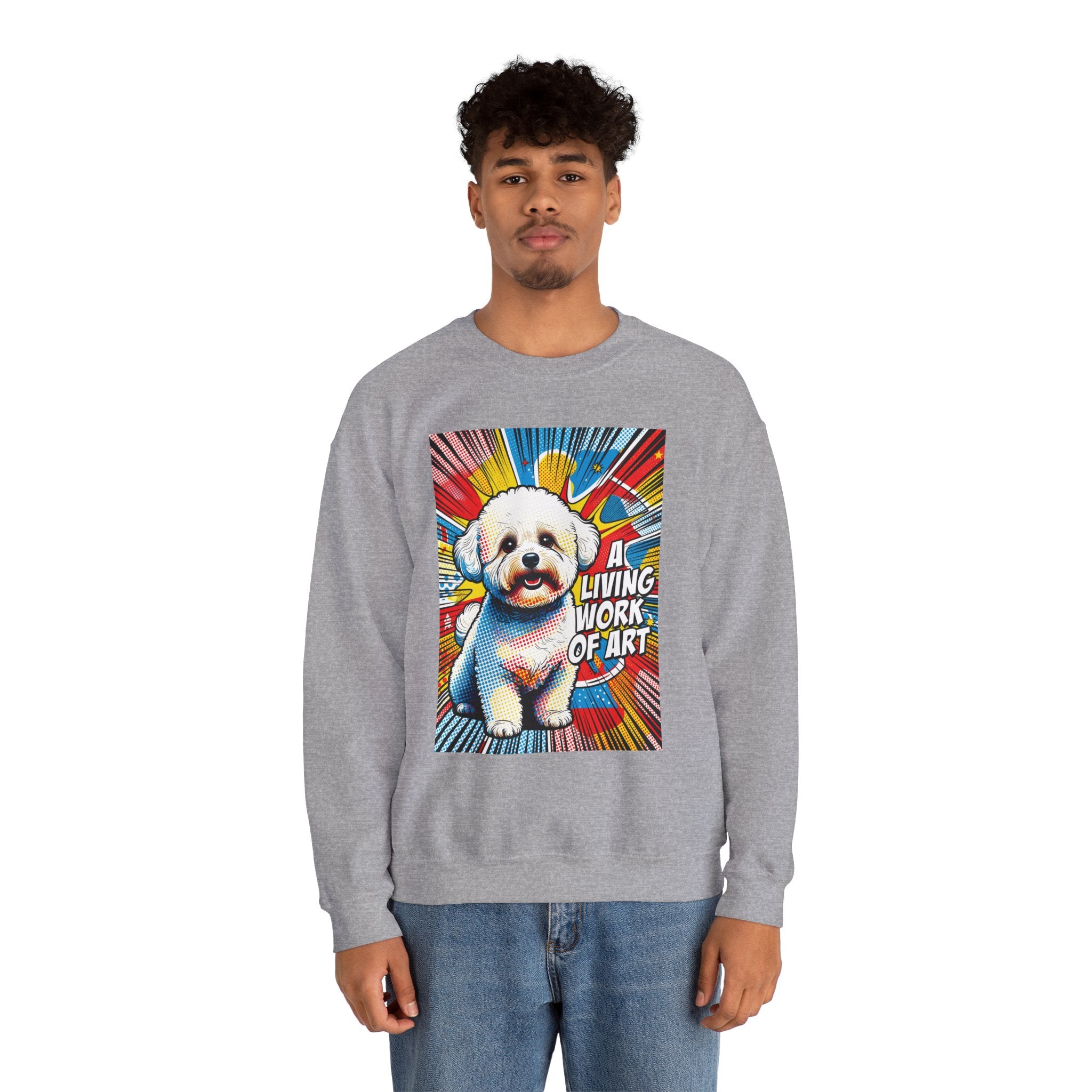 Bichon Frise Sweatshirt | Living Work of Art Collection | Pop Art