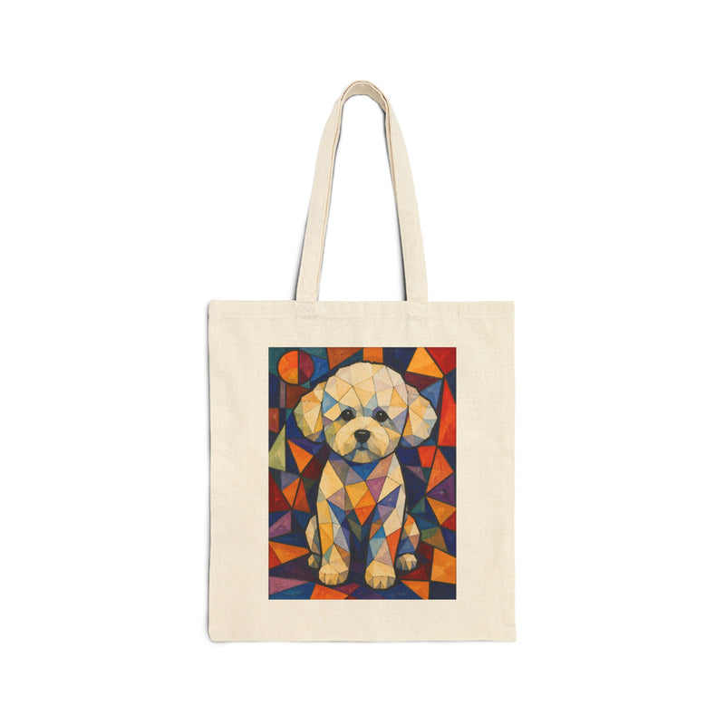 Bichon Frise Tote Bag | Living Work of Art Collection | Cubist Style