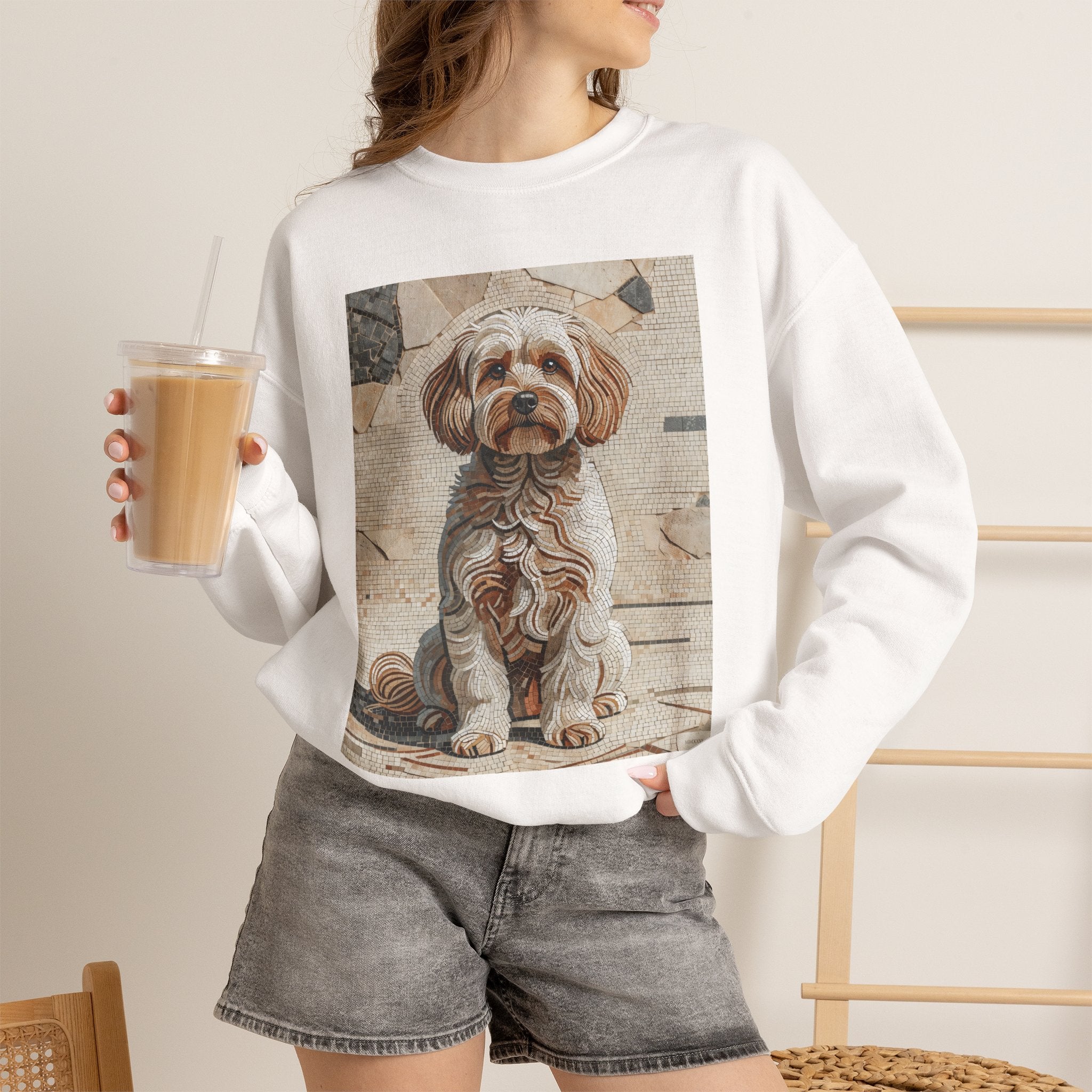 Maltipoo Sweatshirt | Living Work of Art Collection | Mosaic Style