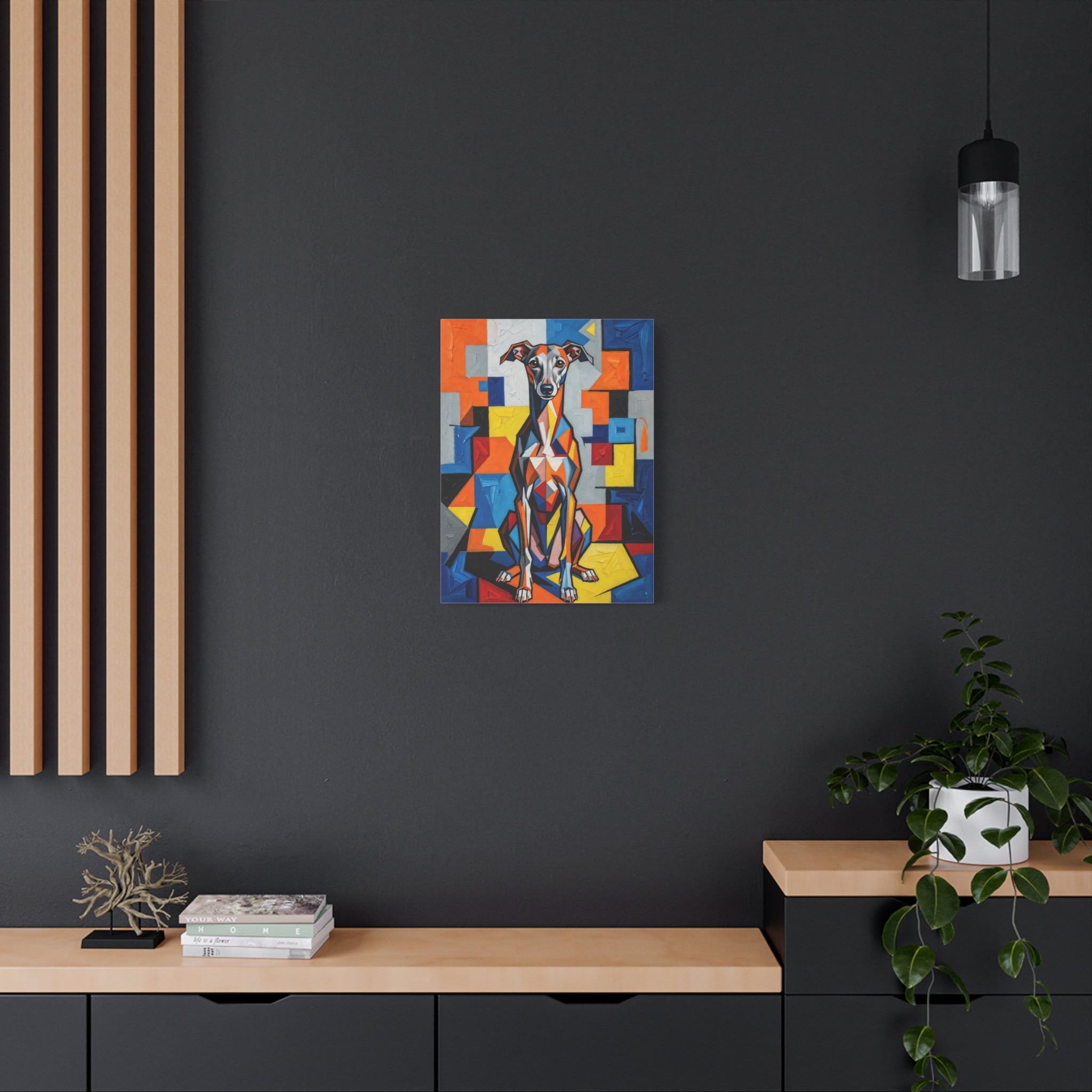 Italian Greyhound Canvas Wall Art | Living Work of Art Collection | Cubist Style Print