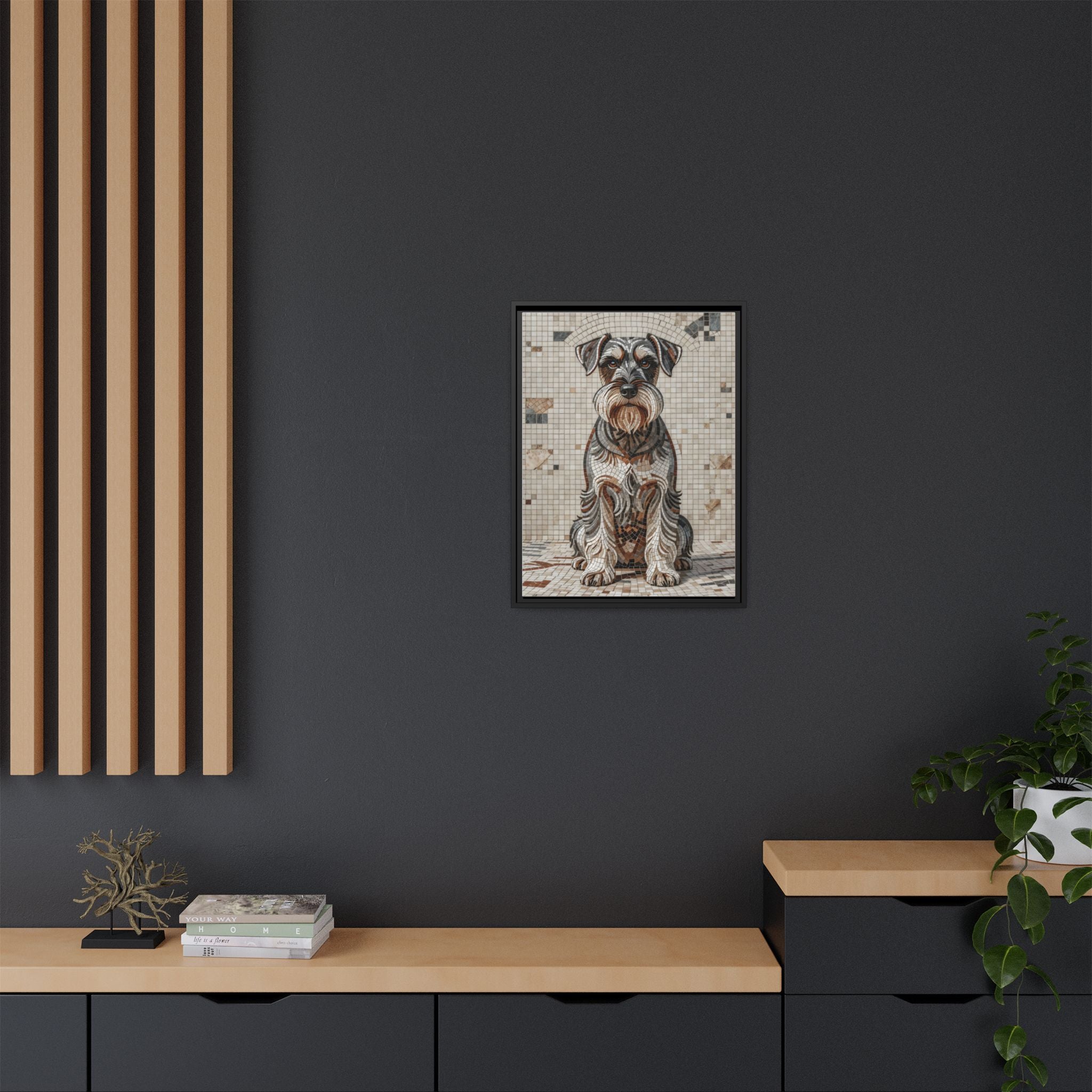 Schnauzer Canvas Wall Art | Living Work of Art Collection | Mosaic Style Print