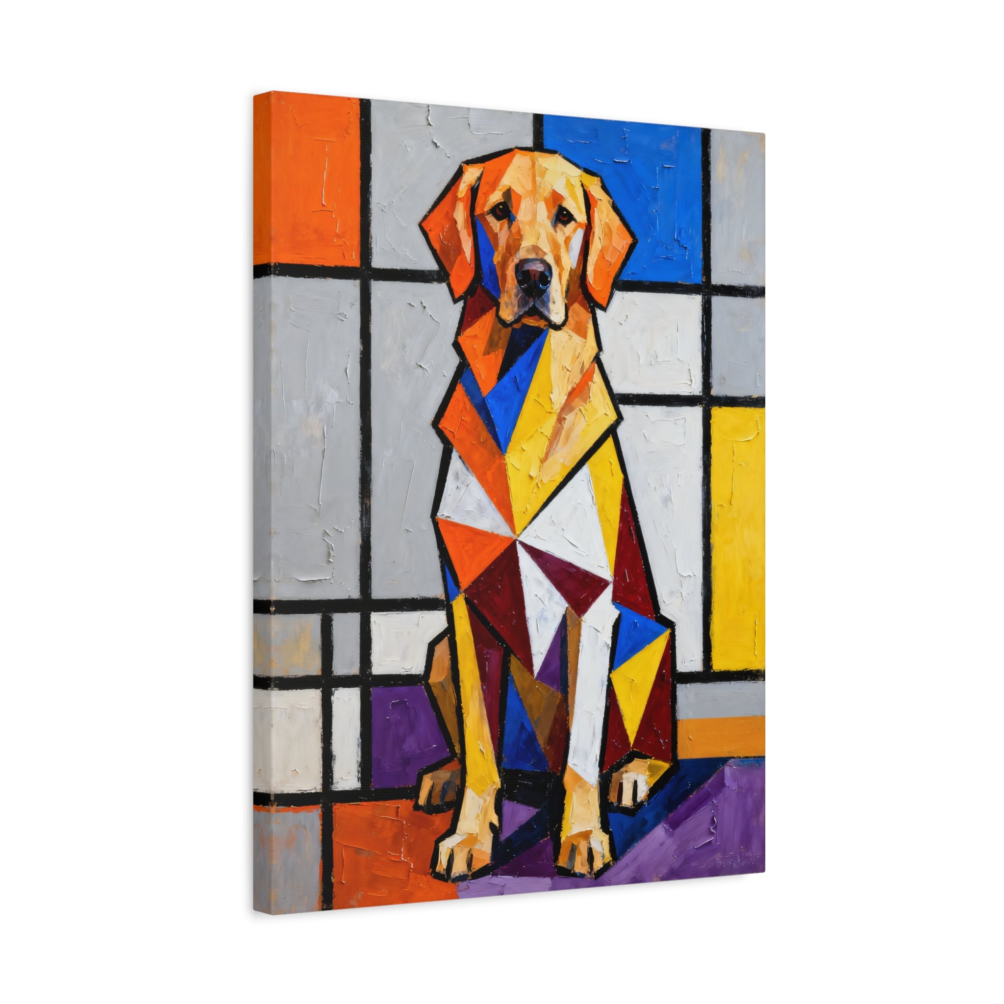 Golden Retriever Canvas Wall Art | Living Work of Art Collection | Cubist Style Print