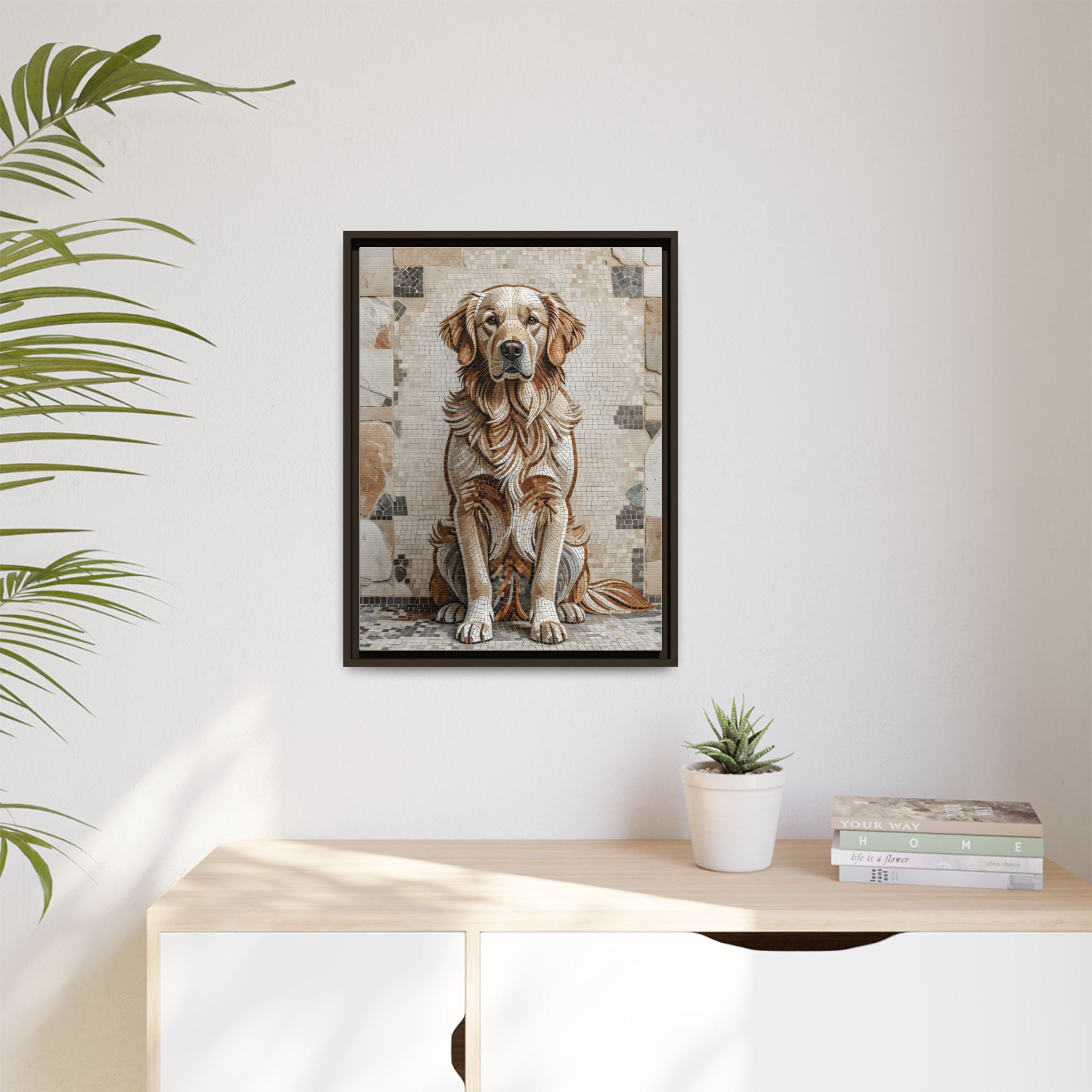Golden Retriever Canvas Wall Art | Living Work of Art Collection | Mosaic Style Print