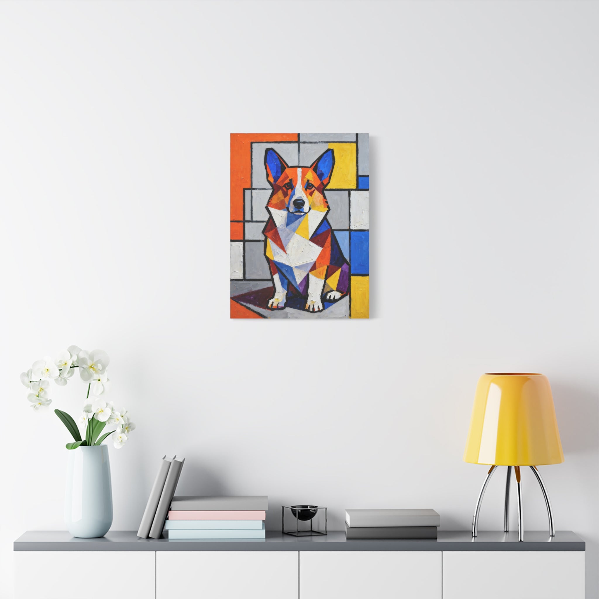 Corgi Canvas Wall Art | Living Work of Art Collection | Cubist Style Print