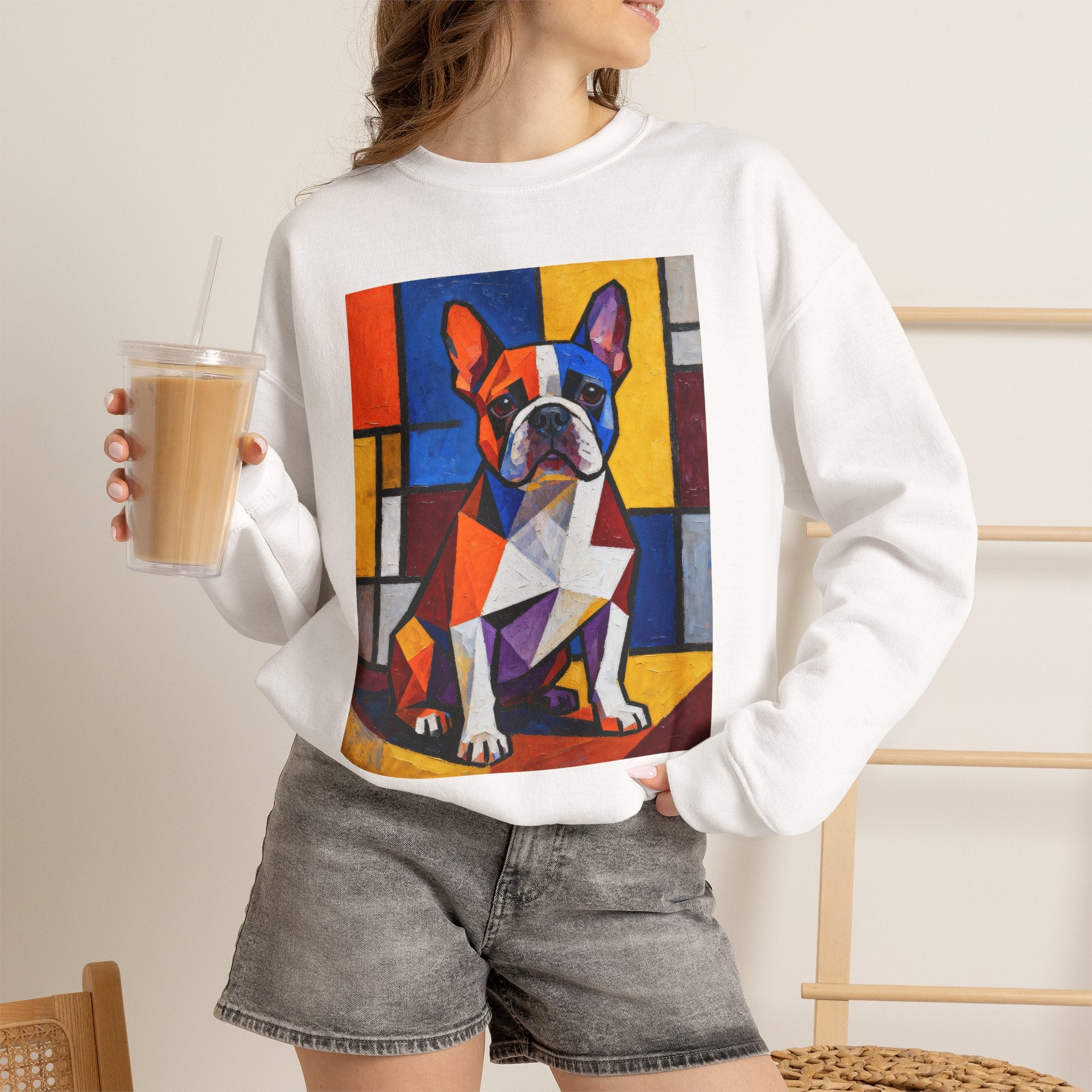 French Bulldog Sweatshirt | Living Work of Art Collection | Cubist Style