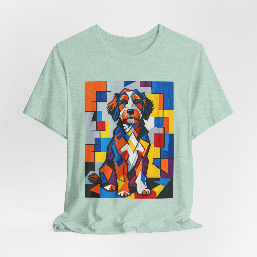 Bernedoodle T Shirt | Living Work of Art Collection | Cubist Style