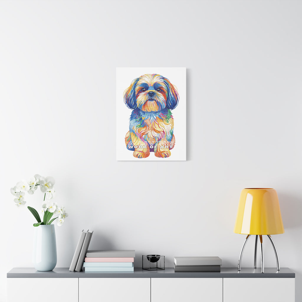 Shih Tzu Canvas Wall Art | Living Work of Art Collection | Pointillism Style Print