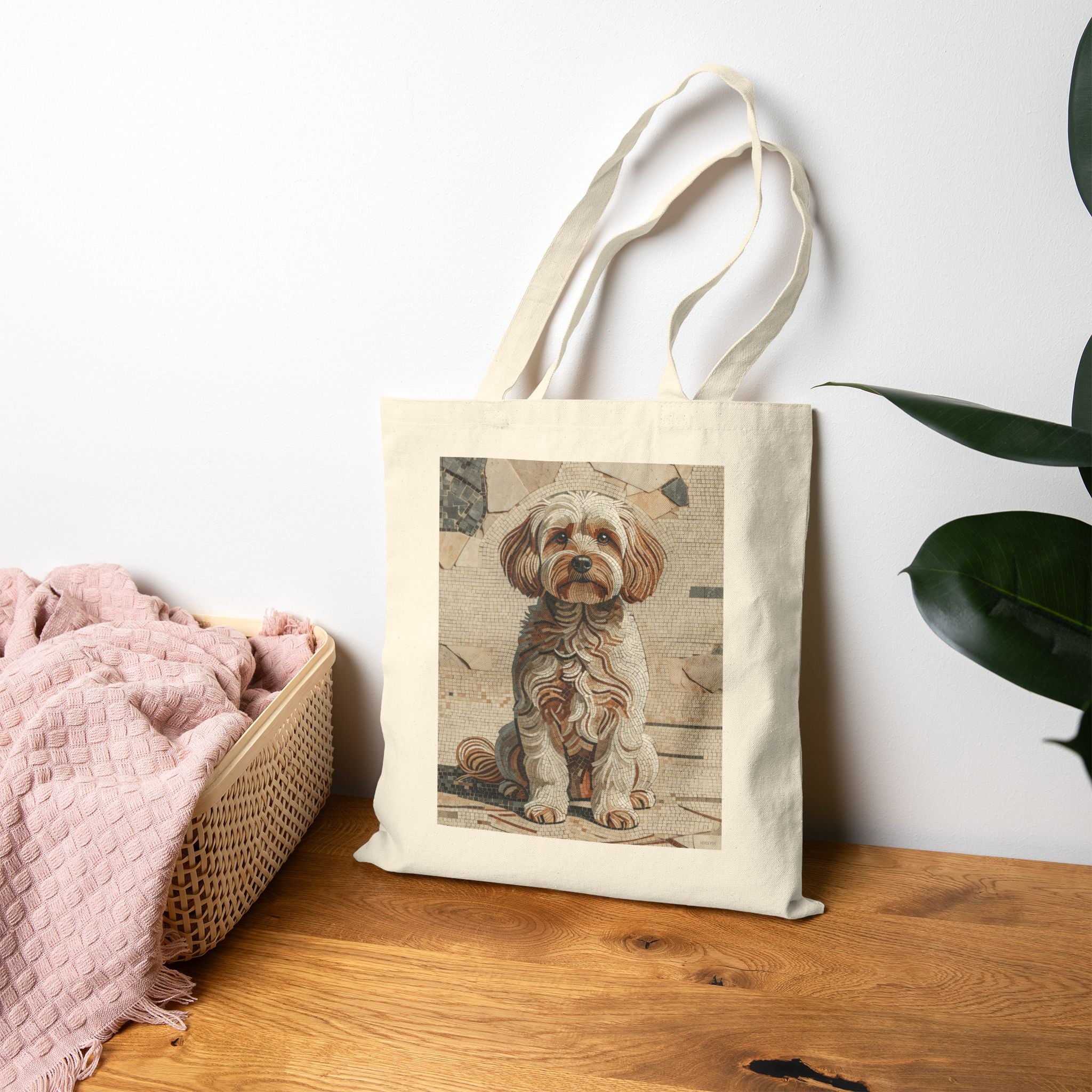 Maltipoo Tote Bag | Living Work of Art Collection | Mosaic Style