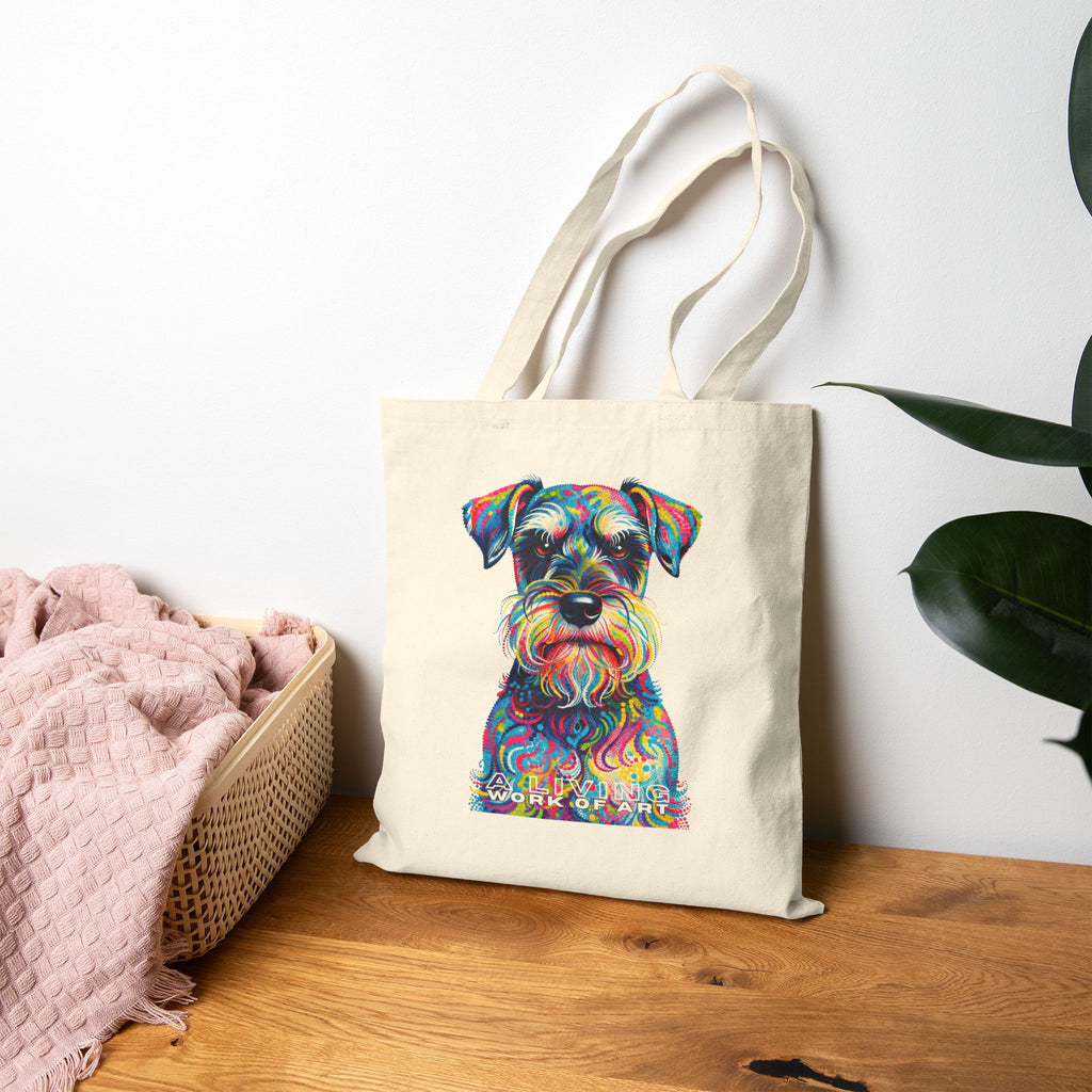 Schnauzer Tote Bag | Living Work of Art Collection | Pointillism Style